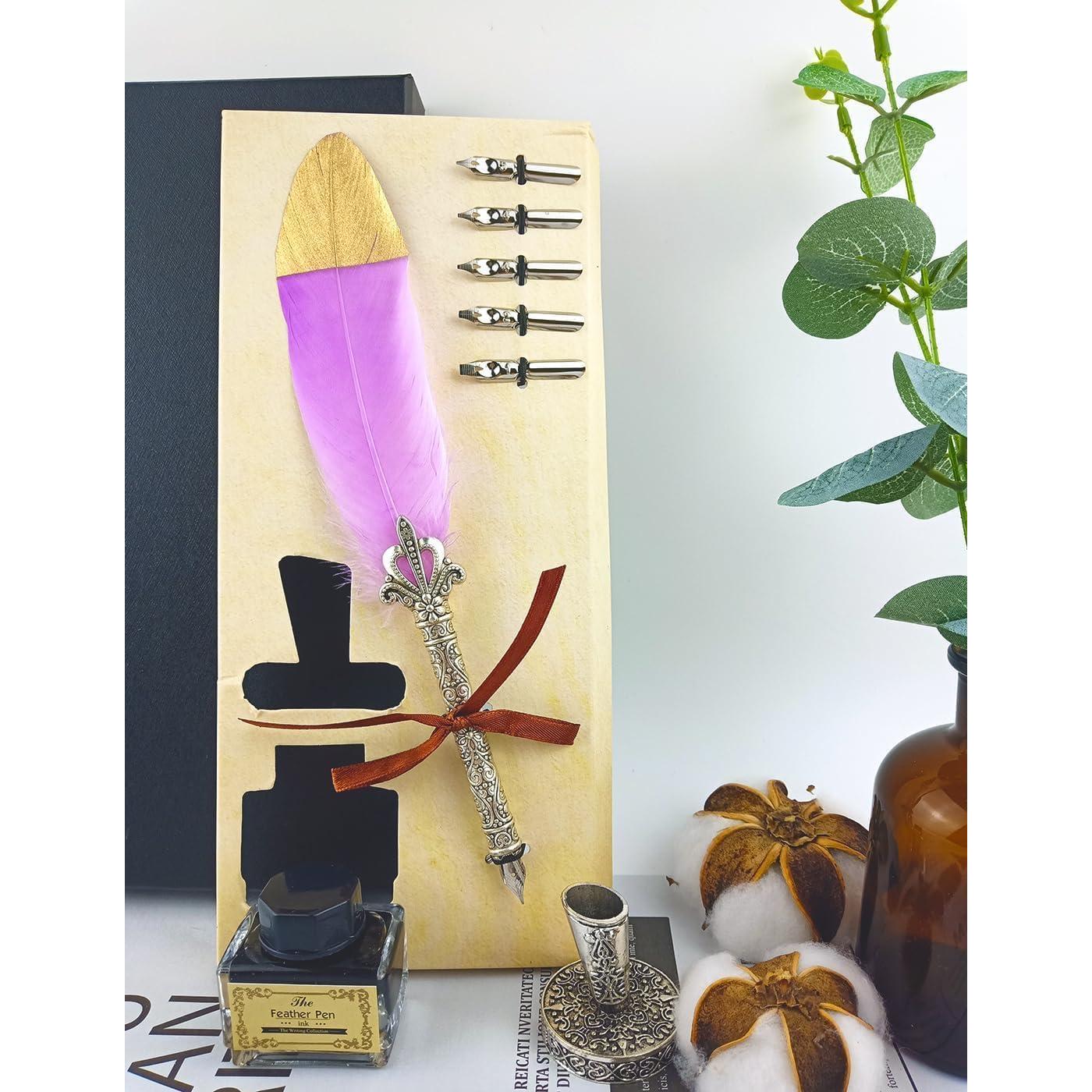 Juego de Caligrafía LSFCHYBY con Pluma Antigua y Tinta 15ml