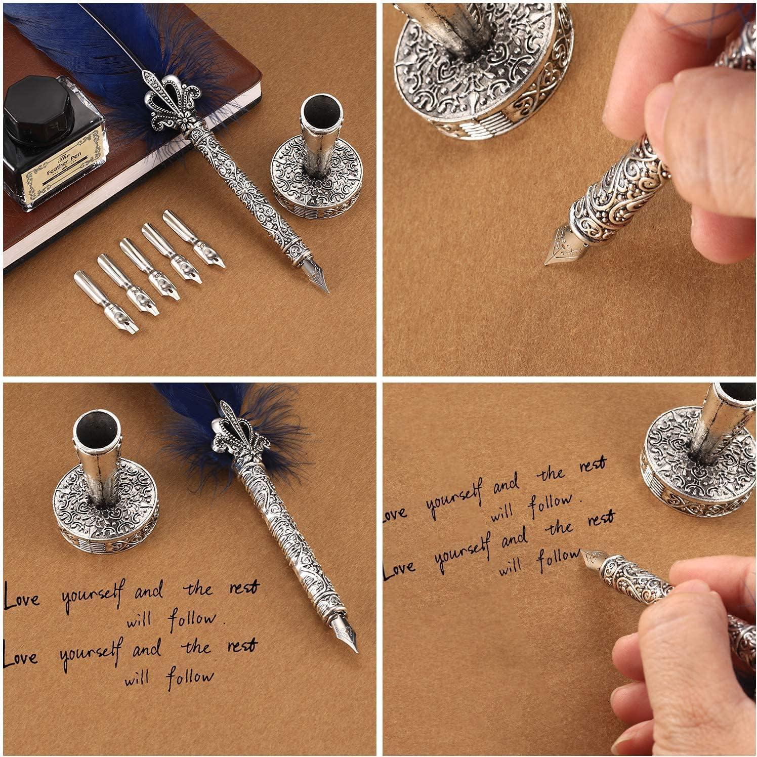 Juego de Caligrafía LSFCHYBY con Pluma Antigua y Tinta 15ml