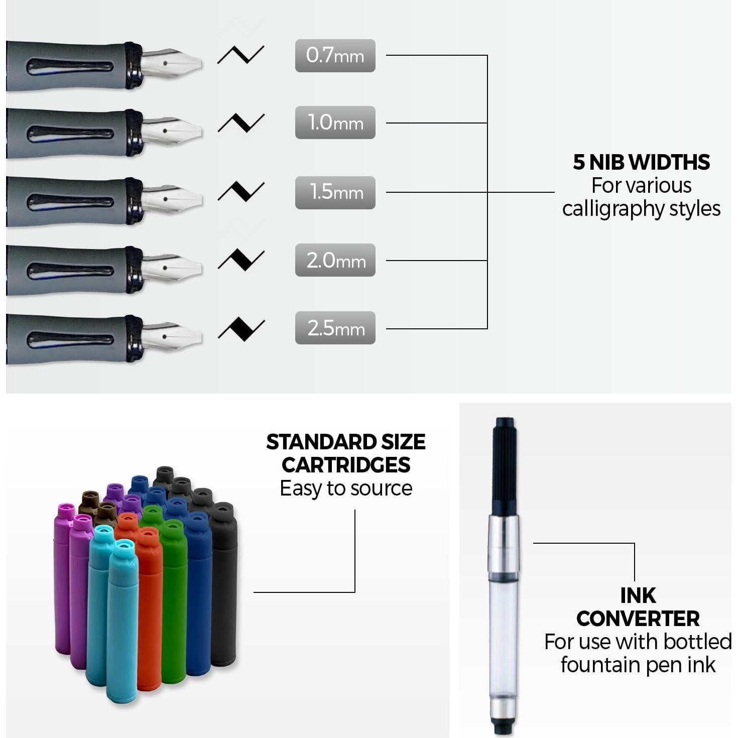 Juego de Plumas de Caligrafía Zieler 32 Piezas en Caja de Lata