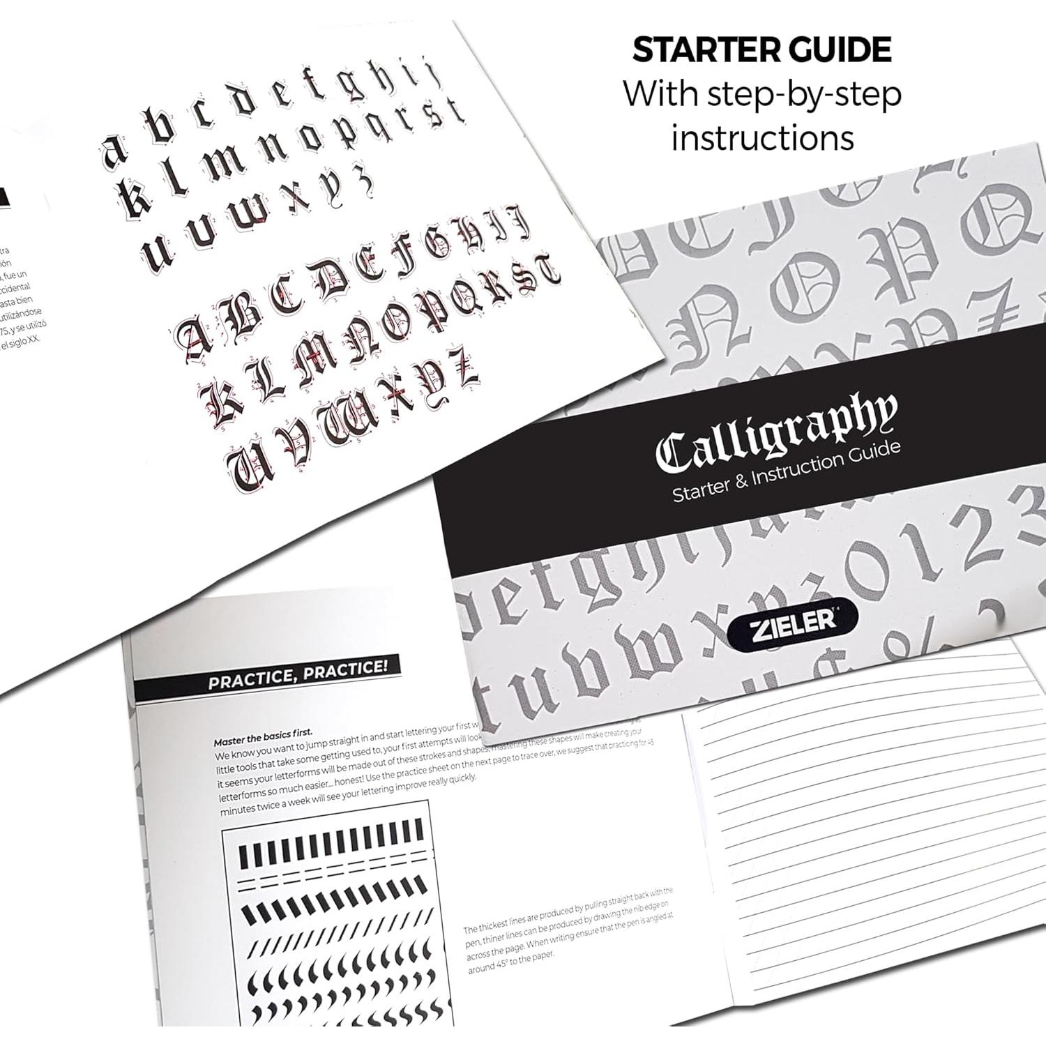 Juego de Plumas de Caligrafía Zieler 32 Piezas en Caja de Lata