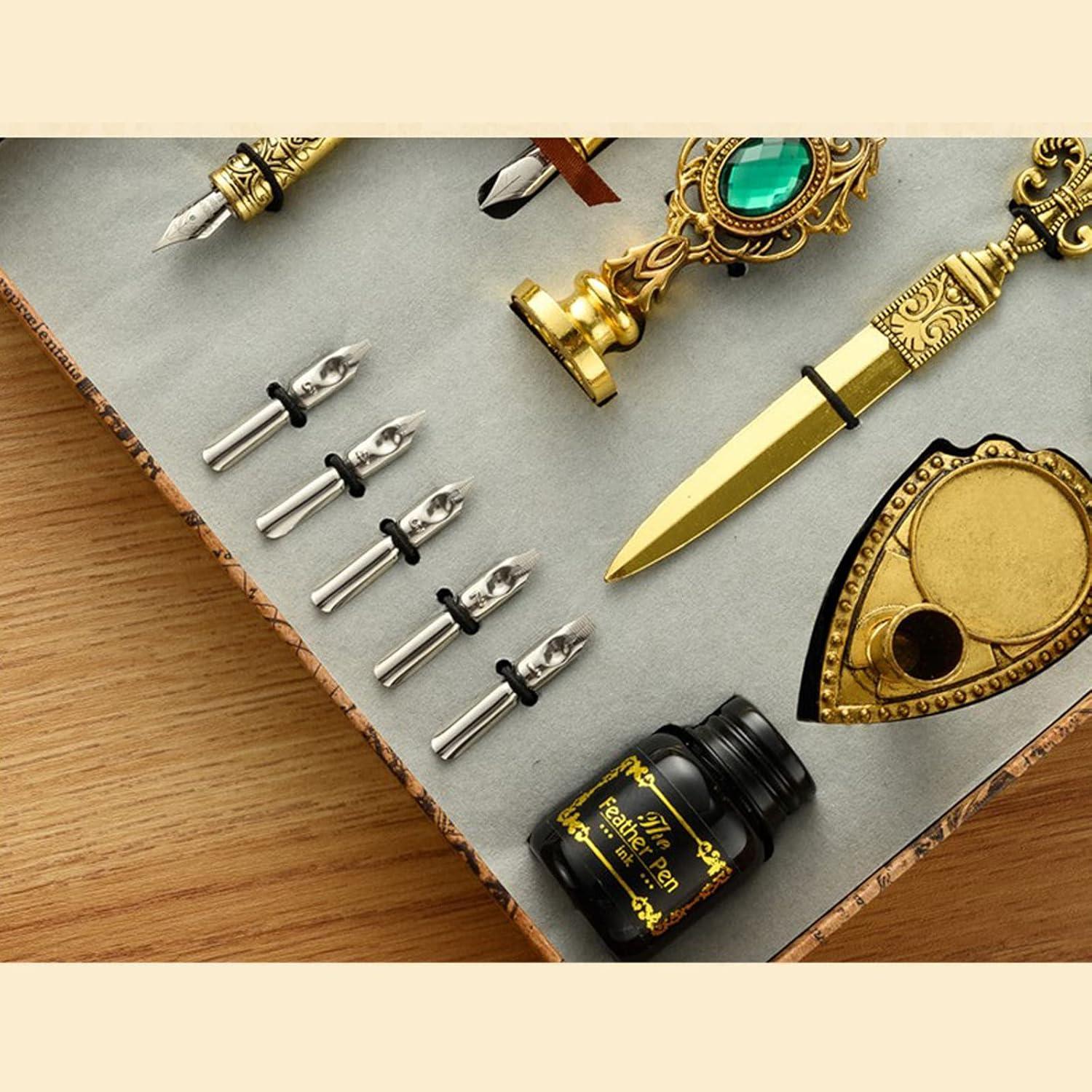 Juego de Caligrafía Joyeee con Pluma, Tinta y Sello de Cera