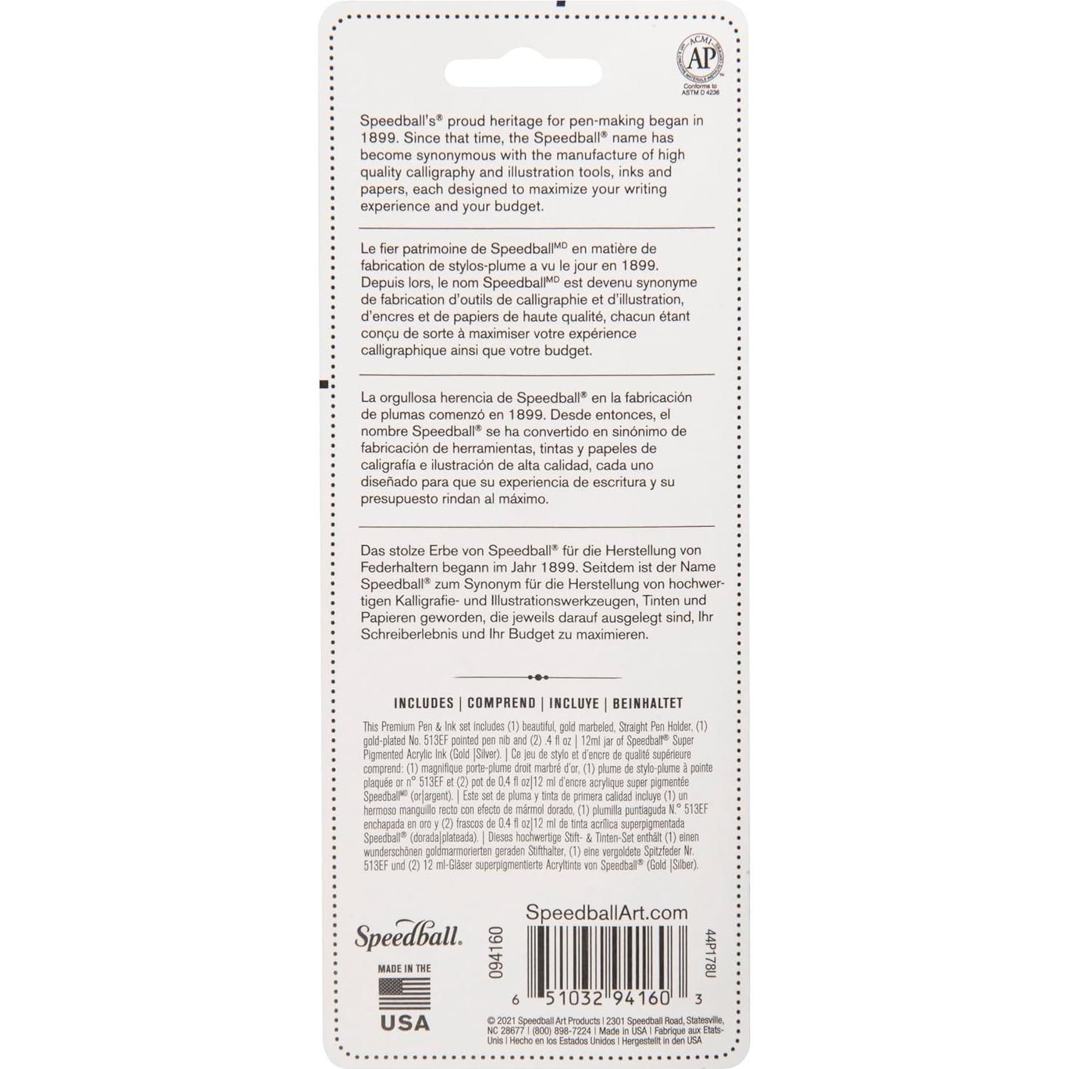 Juego de Pluma y Tinta Speedball Signature - 2 Tintas 12ml