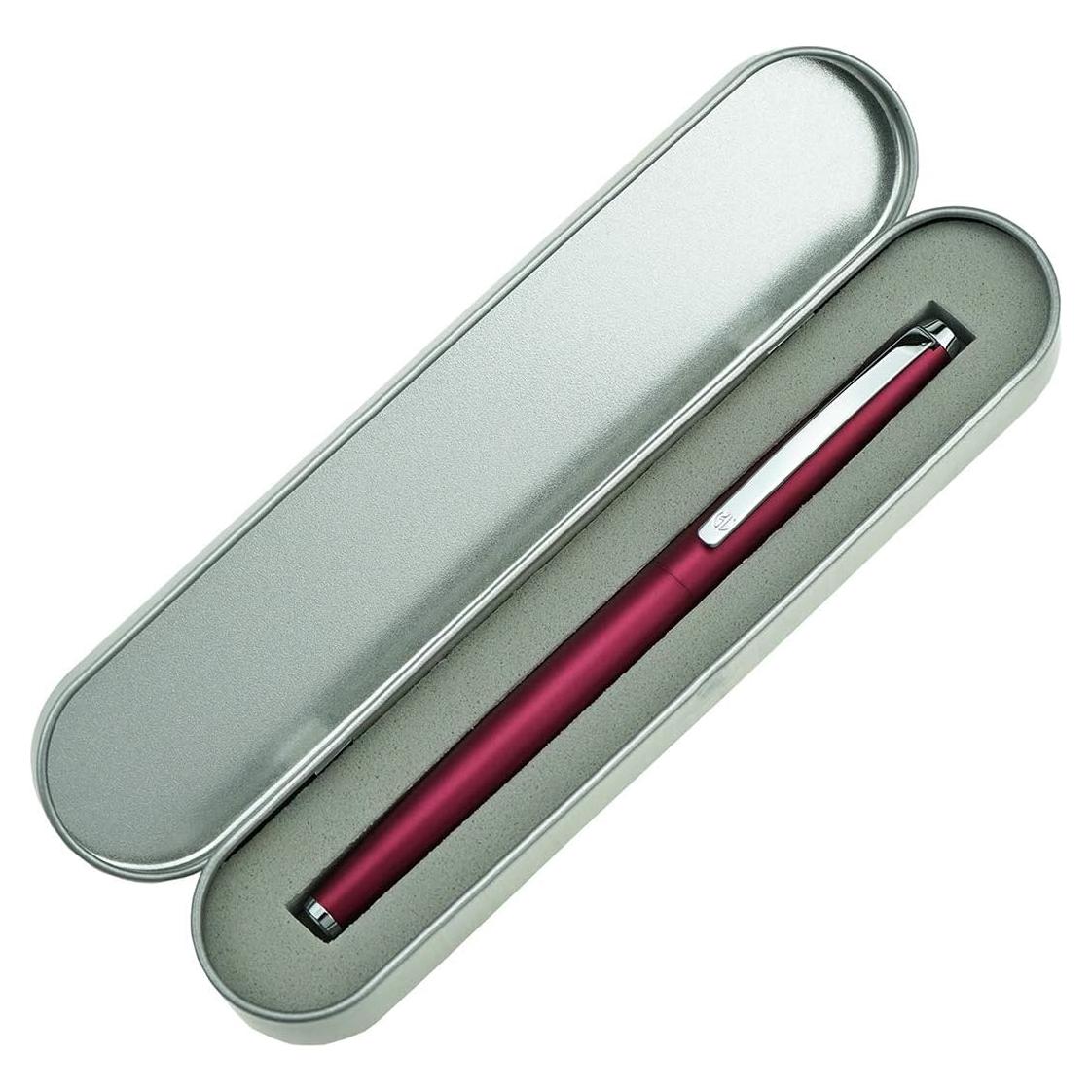 Pluma Fuente HongDian Metálica Púrpura Punta Curvada 0.6mm