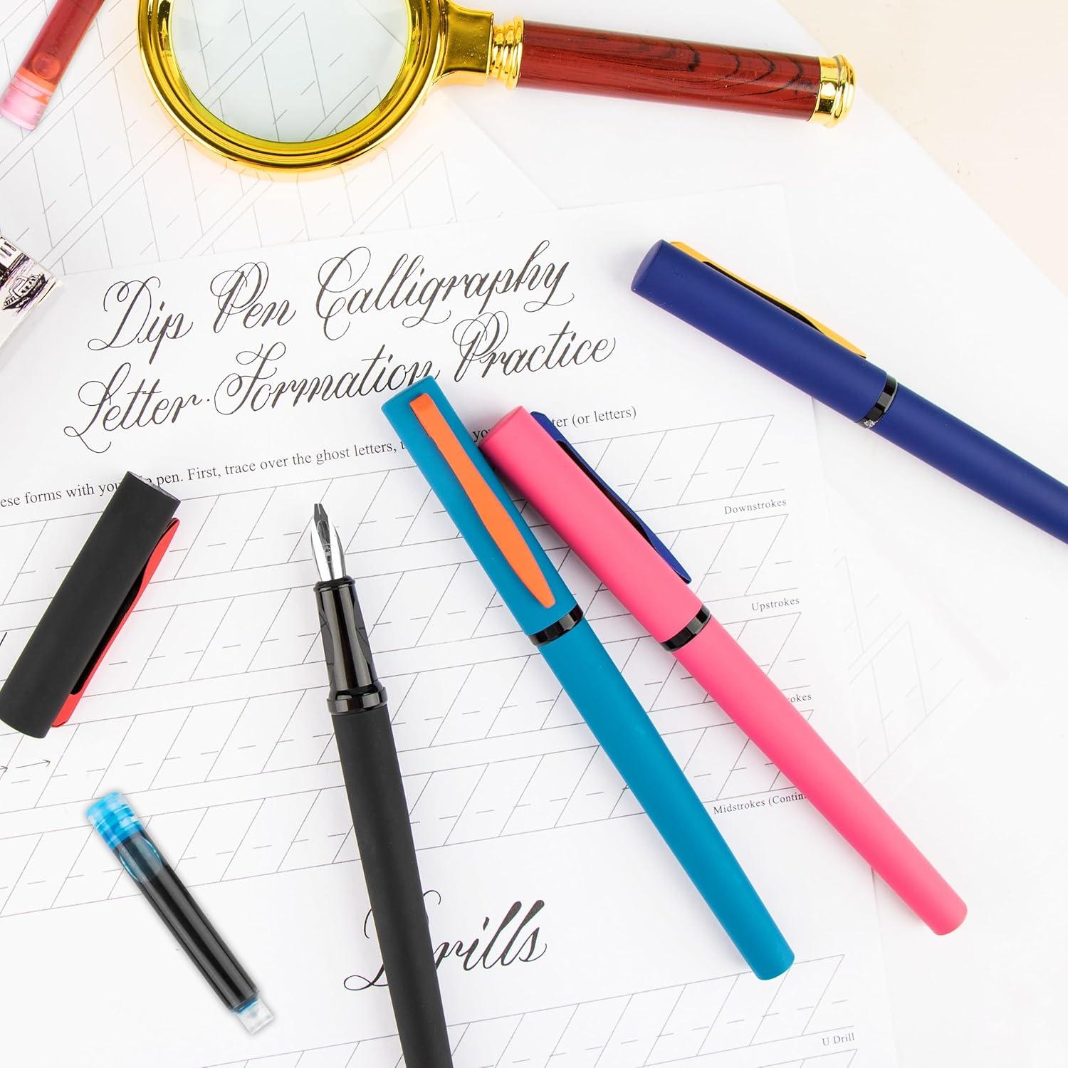 Juego de Plumas Caligráficas AIYNC con 4 Plumas y 60 Cartuchos