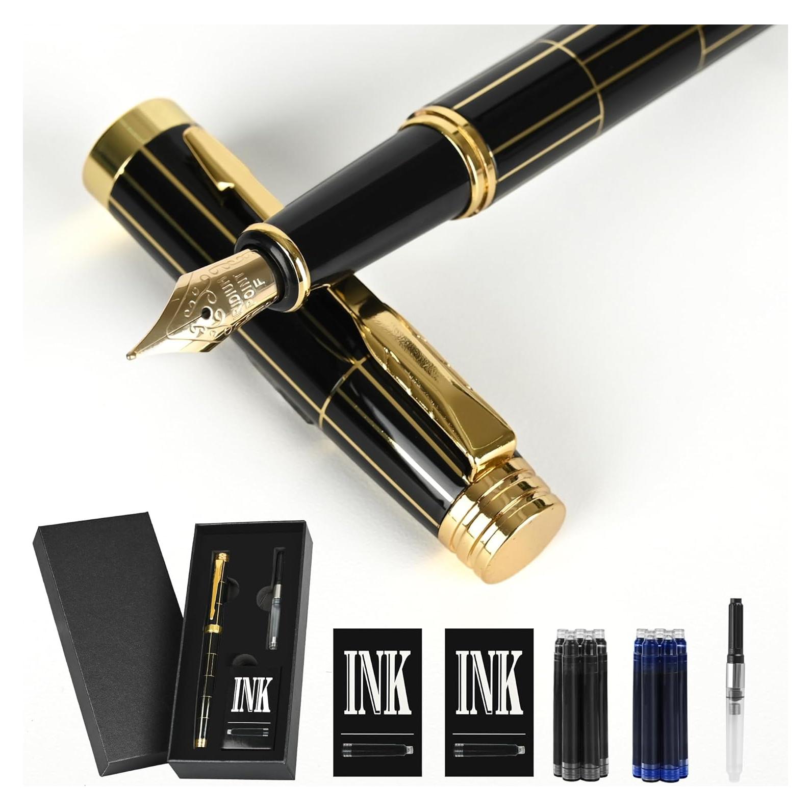 Juego de Pluma Estilográfica LuciLynx con 10 Cartuchos y Estuche