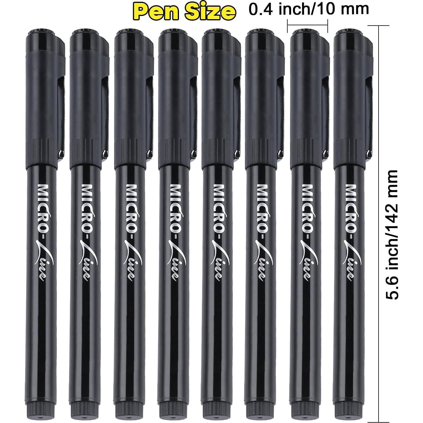 Set de Plumas de Caligrafía Dyvicl - 8 Tamaños, Tinta Negra