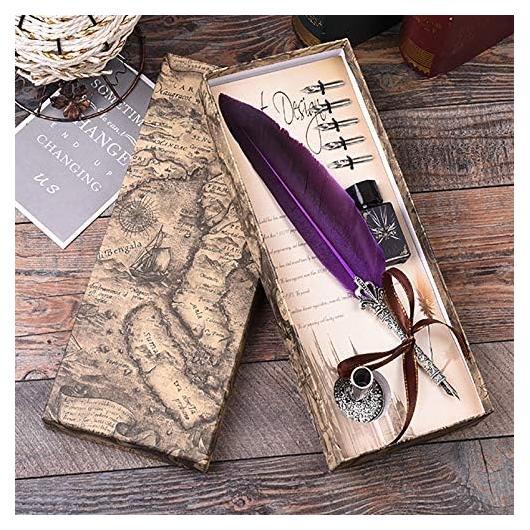 Juego de Plumas de Caligrafía GracesDawn 8 Piezas Púrpura