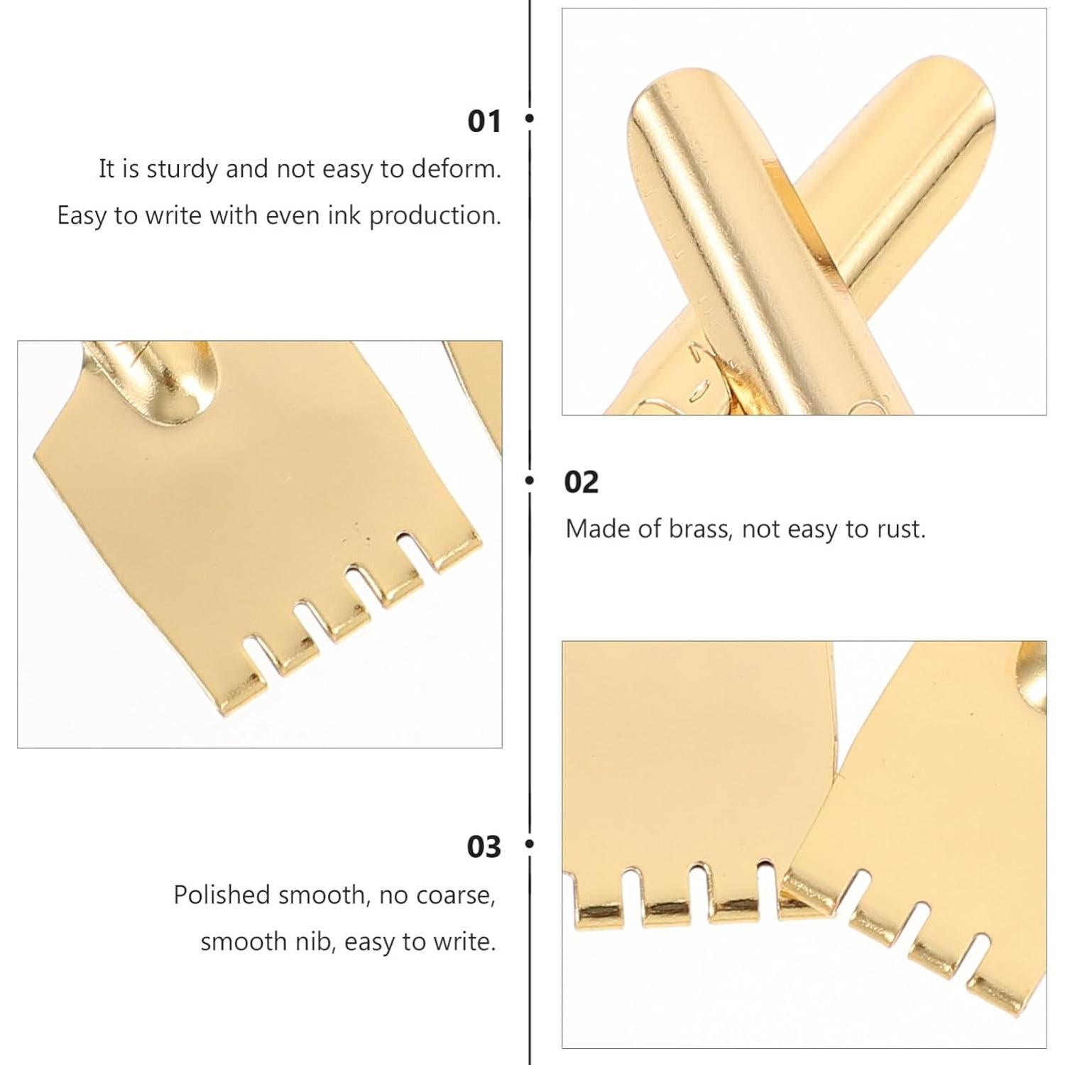 Juego de Plumillas de Caligrafía FAVOMOTO 5 Piezas Latón 0.3mm