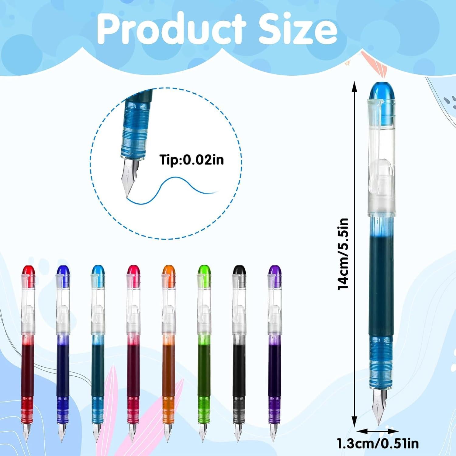 Bolígrafos Desechables YBEATY 8 Pcs Multicolor Punta Fina