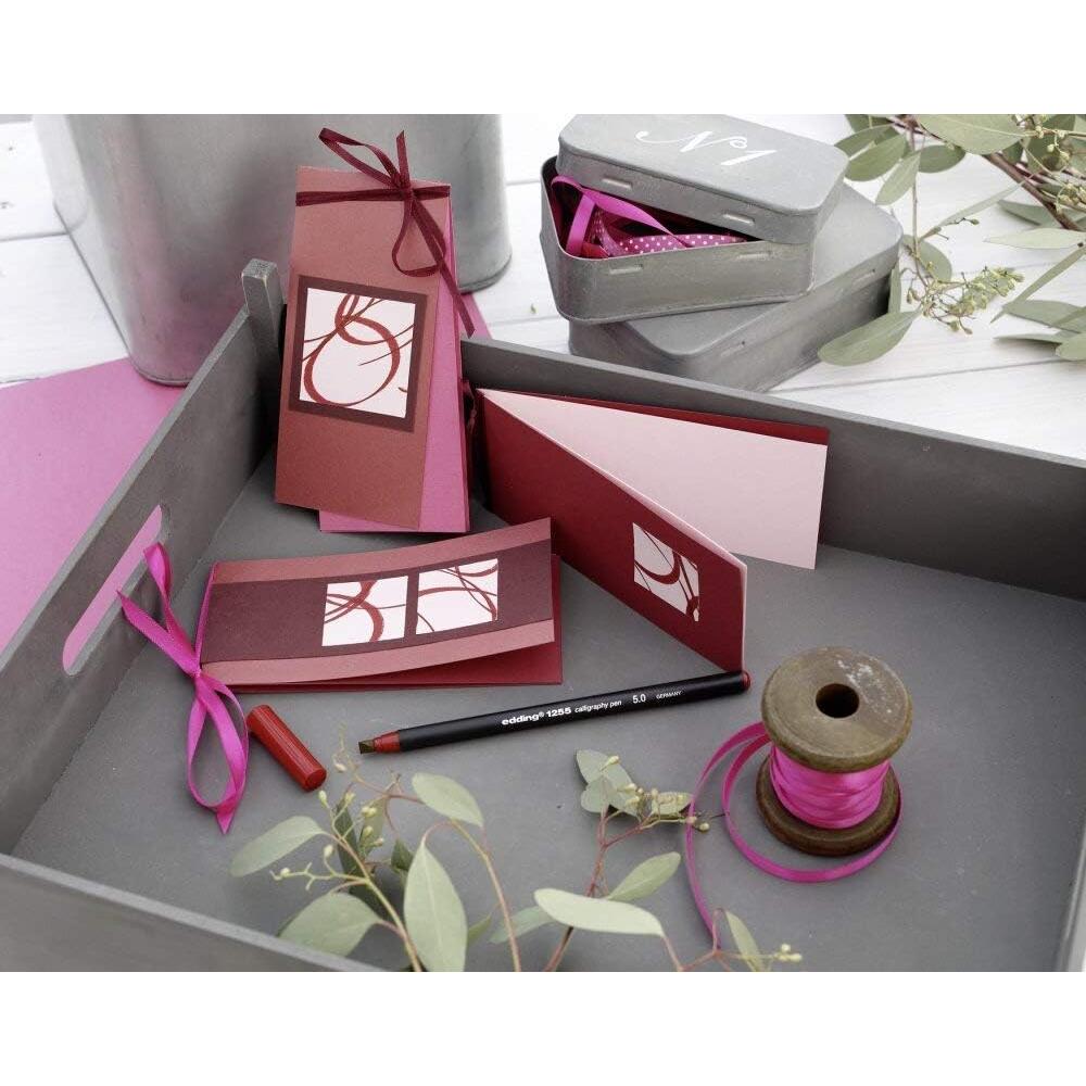 Pluma de Caligrafía Edding 1255 - Set de 3 - Azul Acero - Punta 2-5 mm