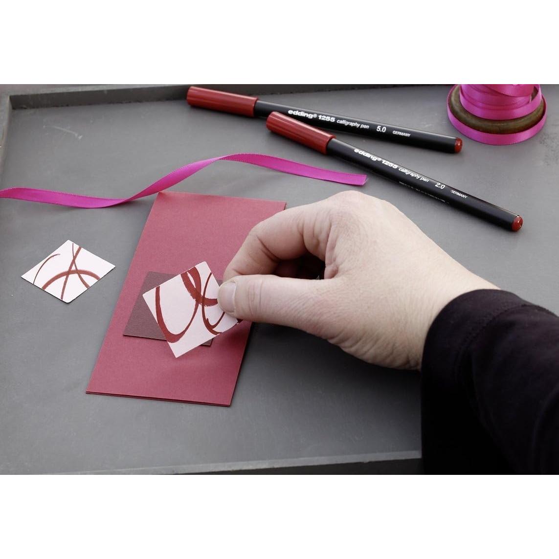 Pluma de Caligrafía Edding 1255 - Set de 3 - Azul Acero - Punta 2-5 mm