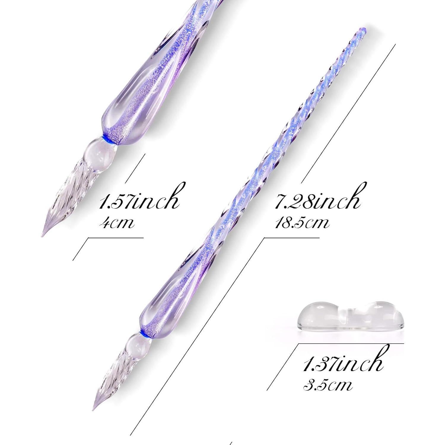 Juego de Plumas de Buceo de Vidrio AOKUY - 4 Piezas Azul