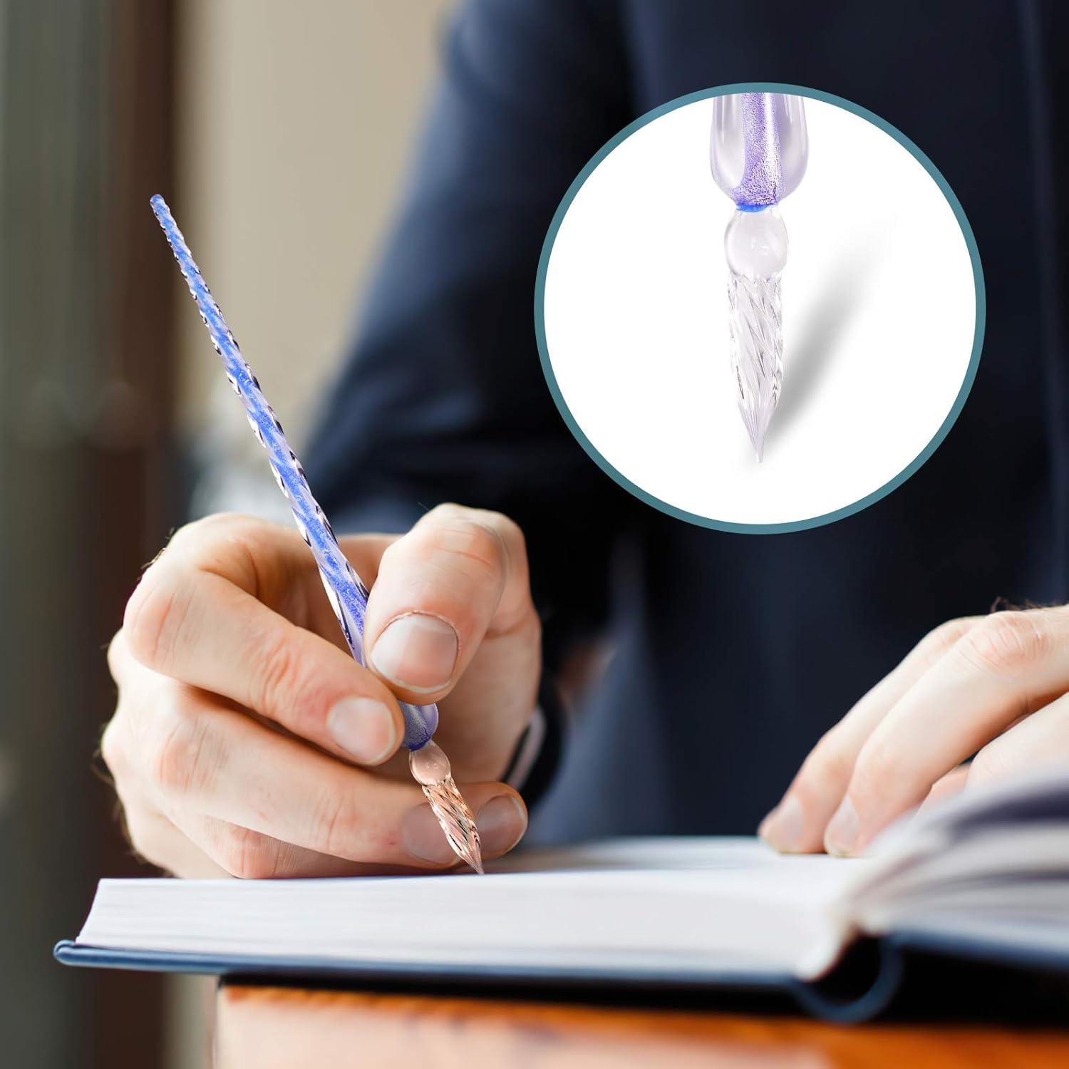 Juego de Plumas de Buceo de Vidrio AOKUY - 4 Piezas Azul