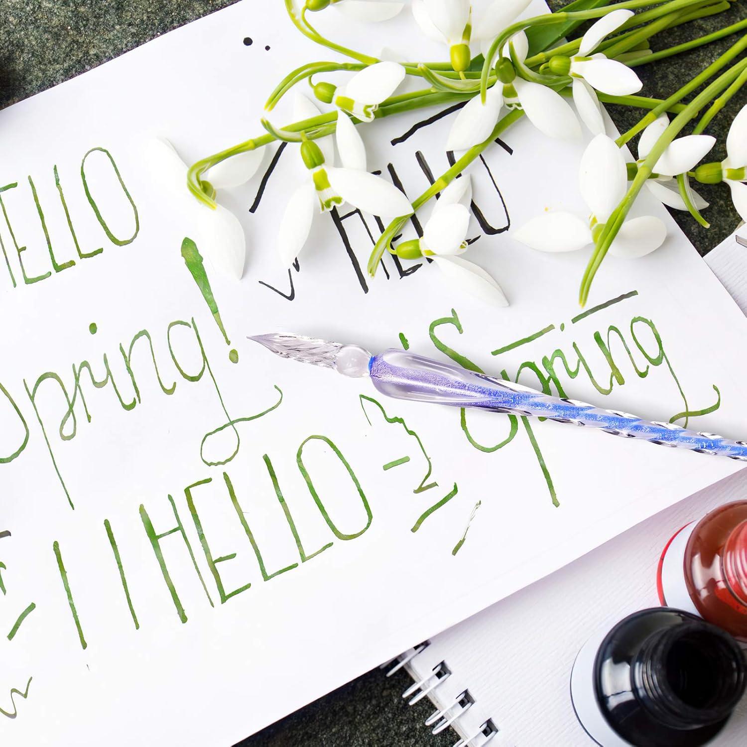 Juego de Plumas de Buceo de Vidrio AOKUY - 4 Piezas Azul