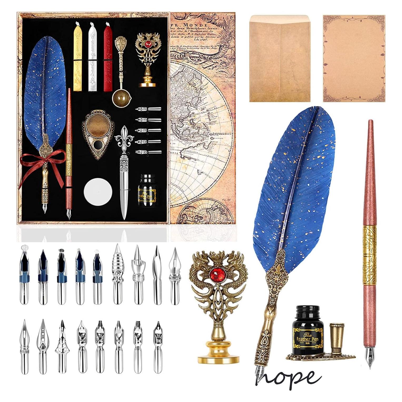 Juego de Tinta de Pluma AIYNC Azul 30 Piezas con Sello