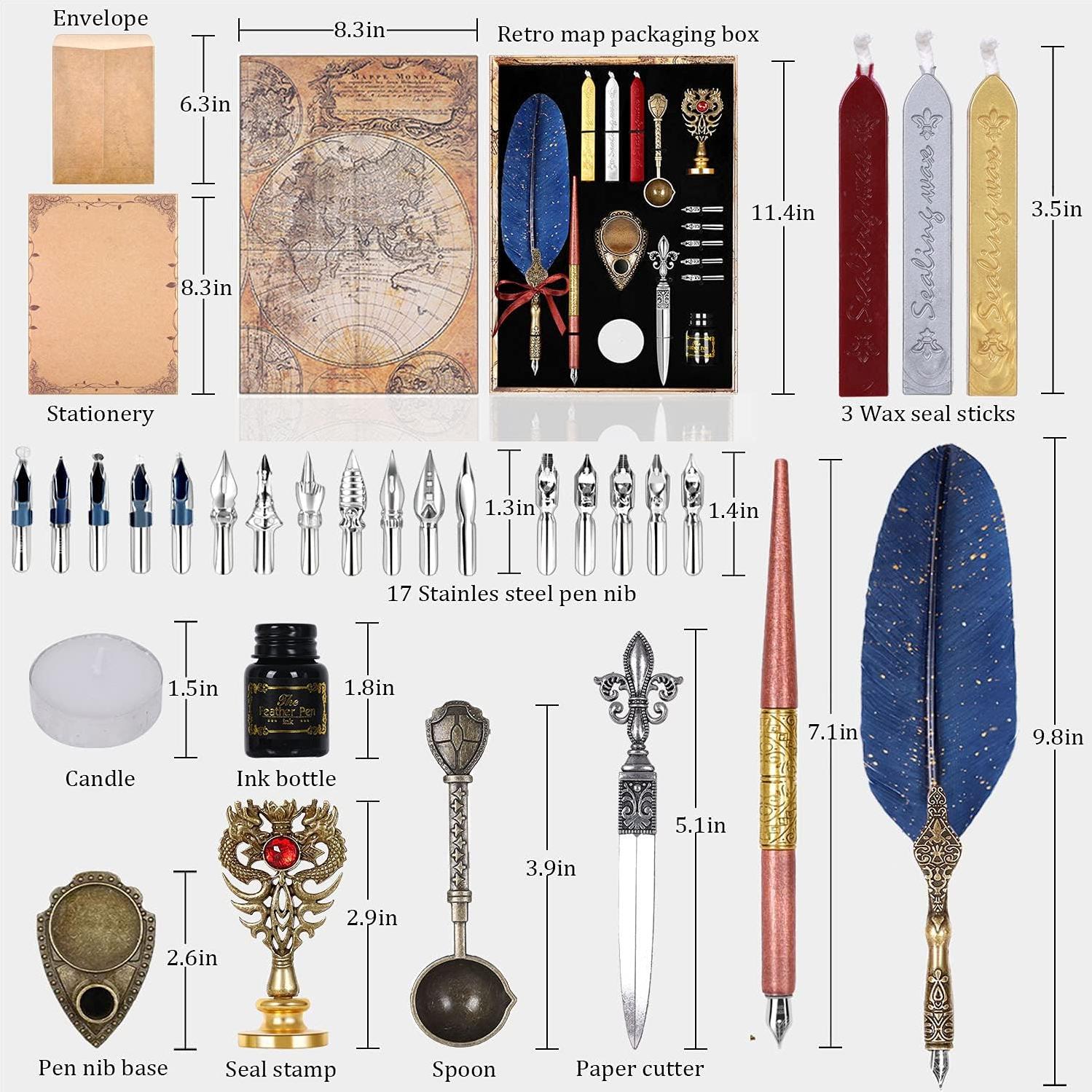 Juego de Tinta de Pluma AIYNC Azul 30 Piezas con Sello