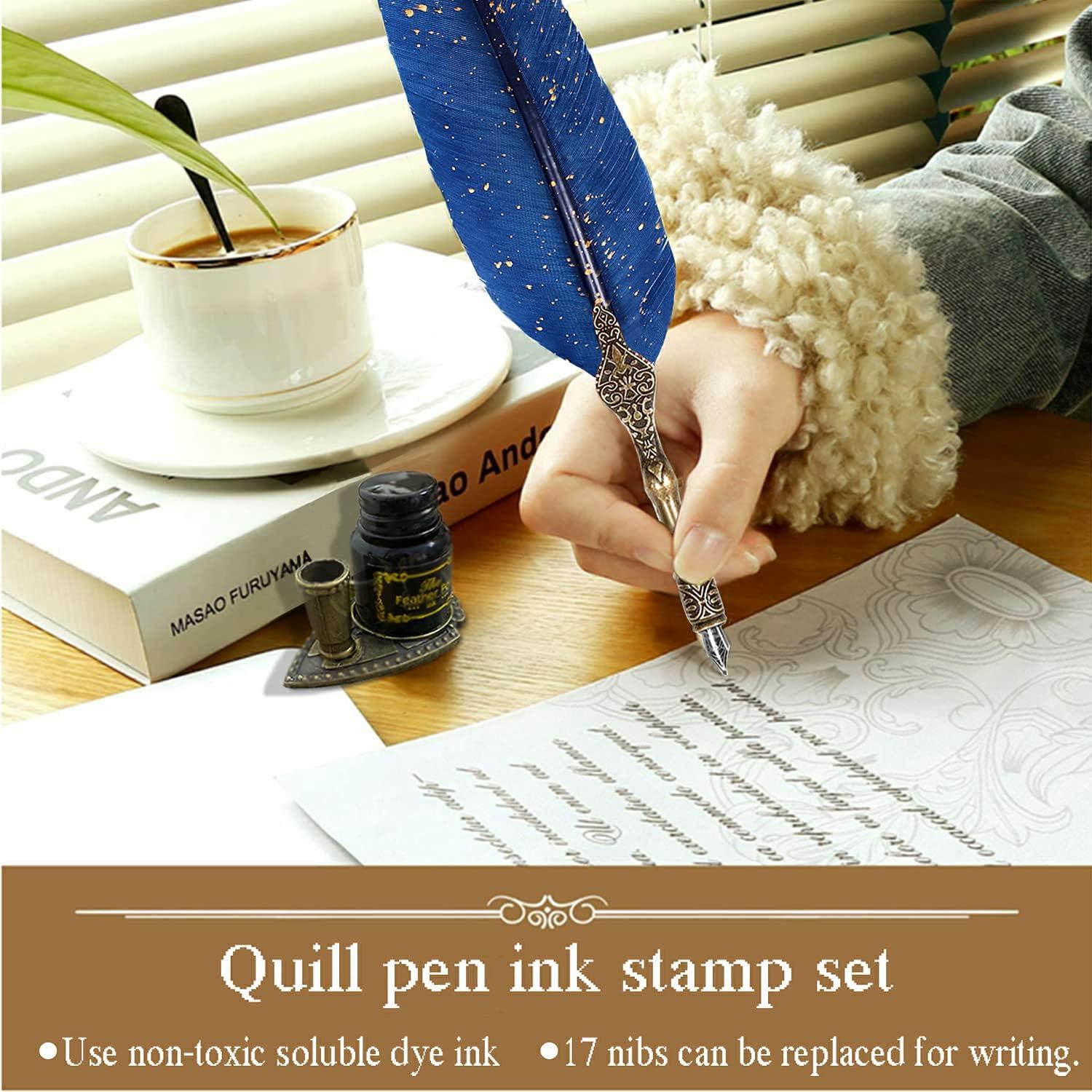 Juego de Tinta de Pluma AIYNC Azul 30 Piezas con Sello