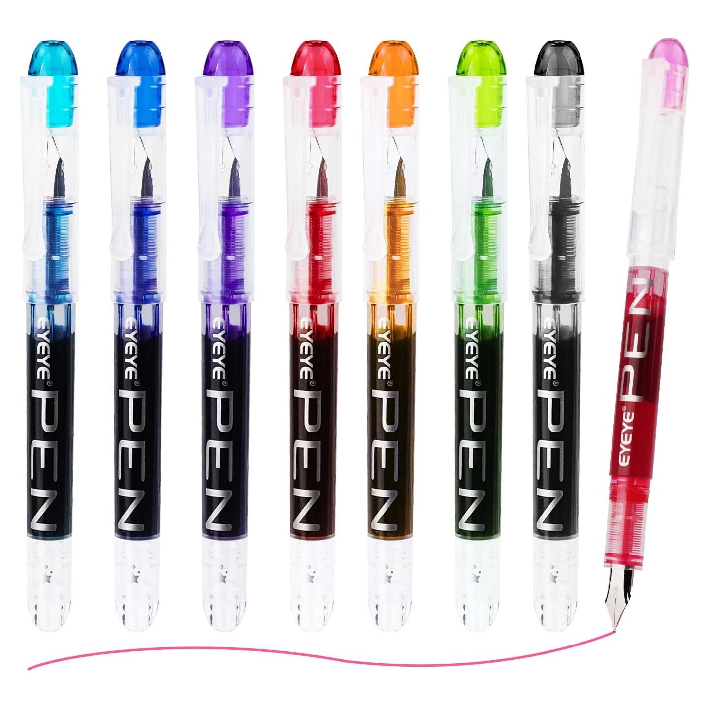 Plumas Fuente Desechables EYEYE 8 Colores Punta Fina 0.5mm