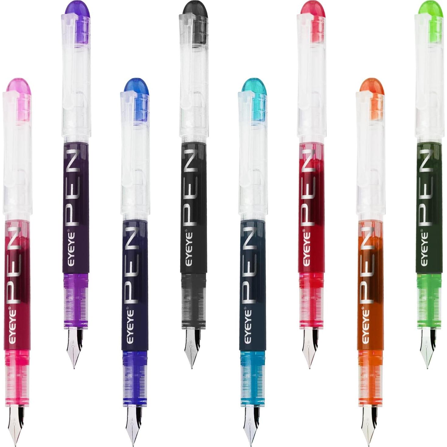 Plumas Fuente Desechables EYEYE 8 Colores Punta Fina 0.5mm