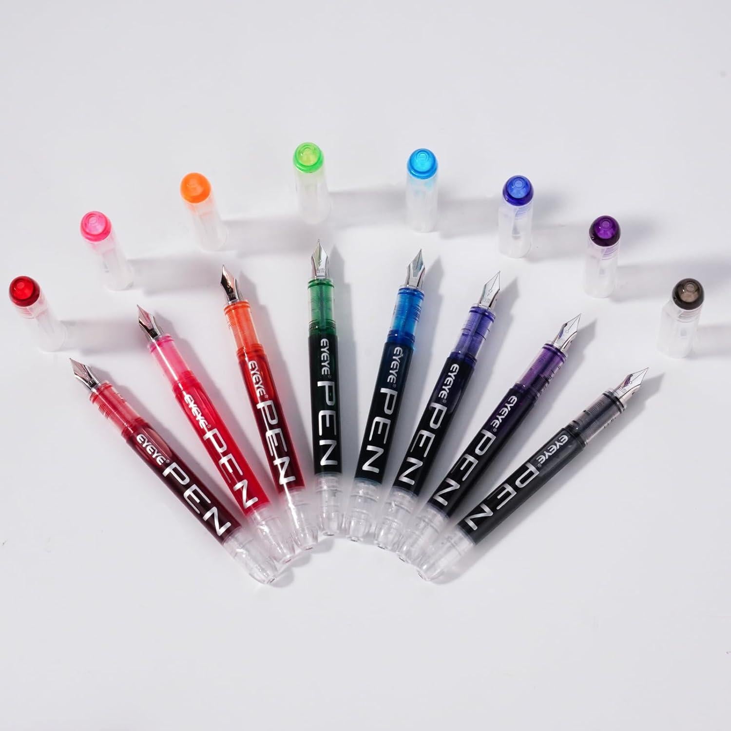 Plumas Fuente Desechables EYEYE 8 Colores Punta Fina 0.5mm