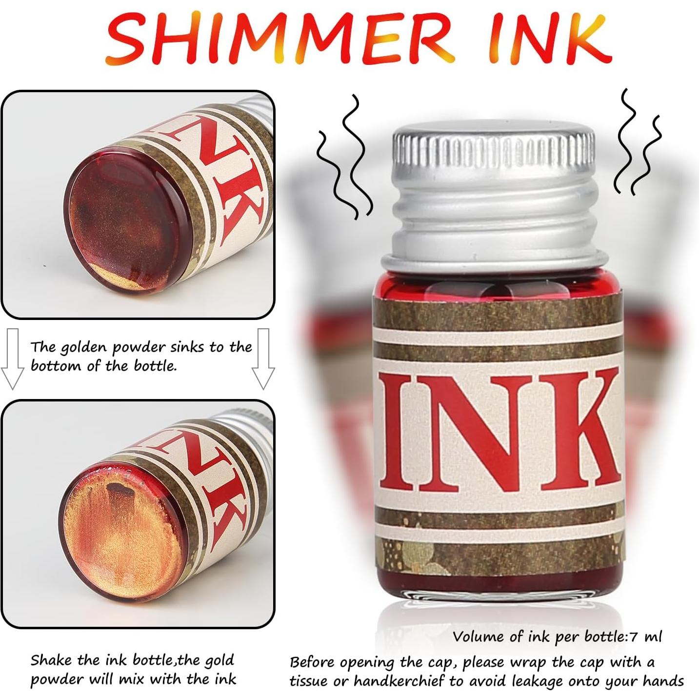 Juego de Plumas de Caligrafía Mancola con 5 Tintas Multicolor