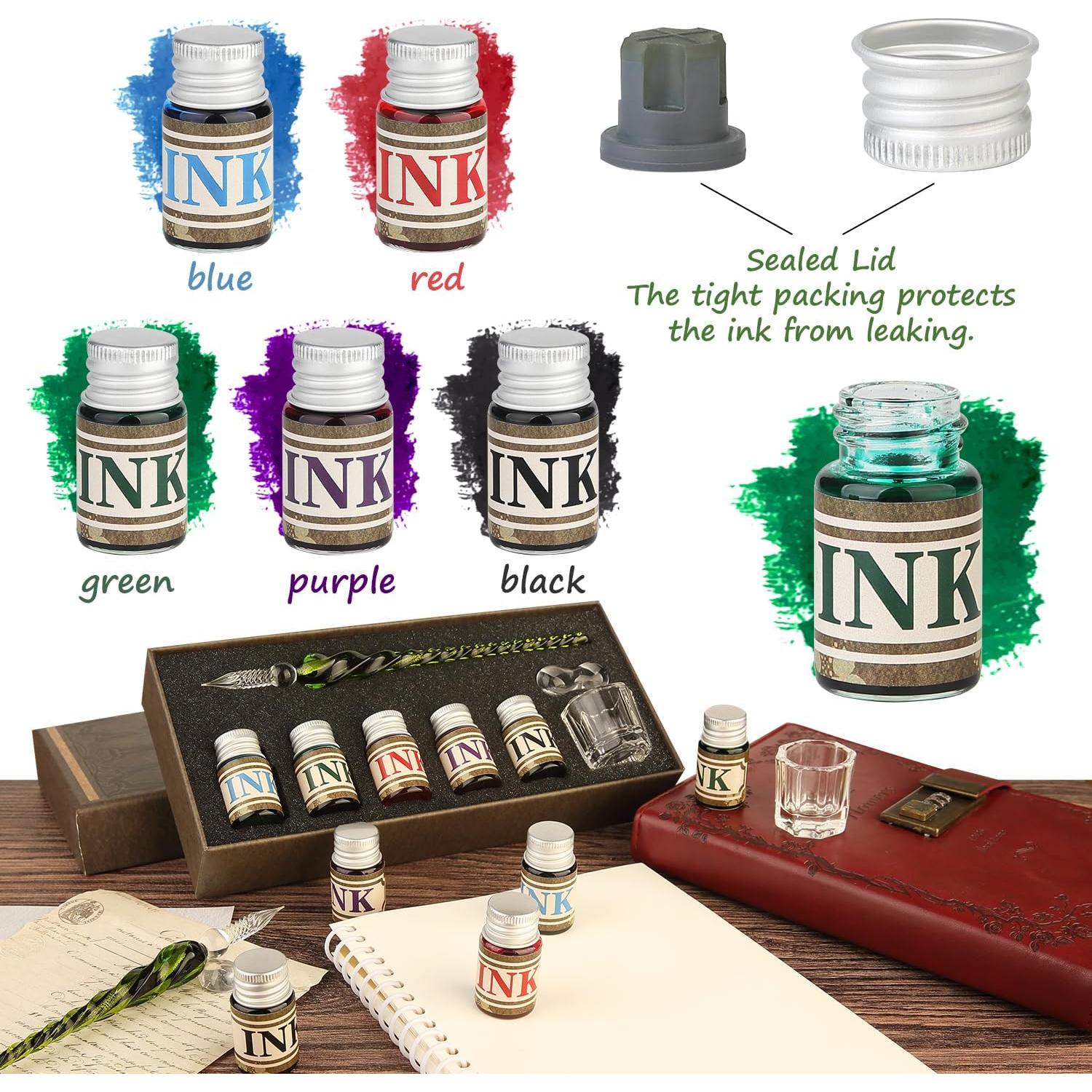 Juego de Plumas de Caligrafía Mancola con 5 Tintas Multicolor