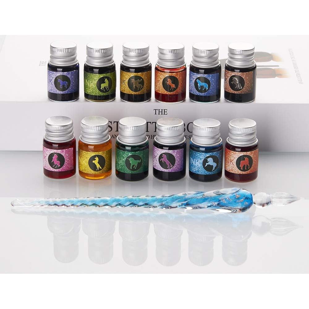 Juego de Caligrafía Mancola con 12 Tintas de Colores 7ml