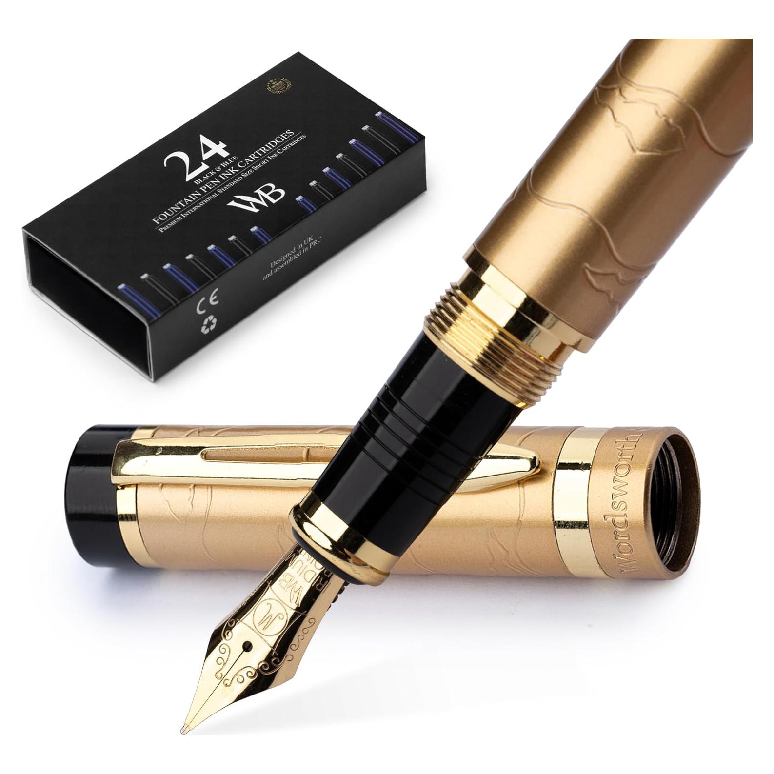 Conjunto de Plumas Fuente Wordsworth & Black Oro Deslumbrante