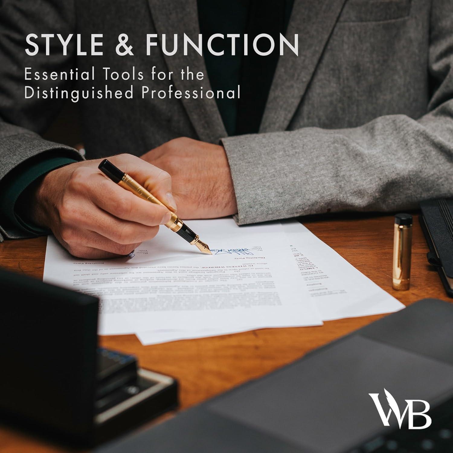 Conjunto de Plumas Fuente Wordsworth & Black Oro Deslumbrante