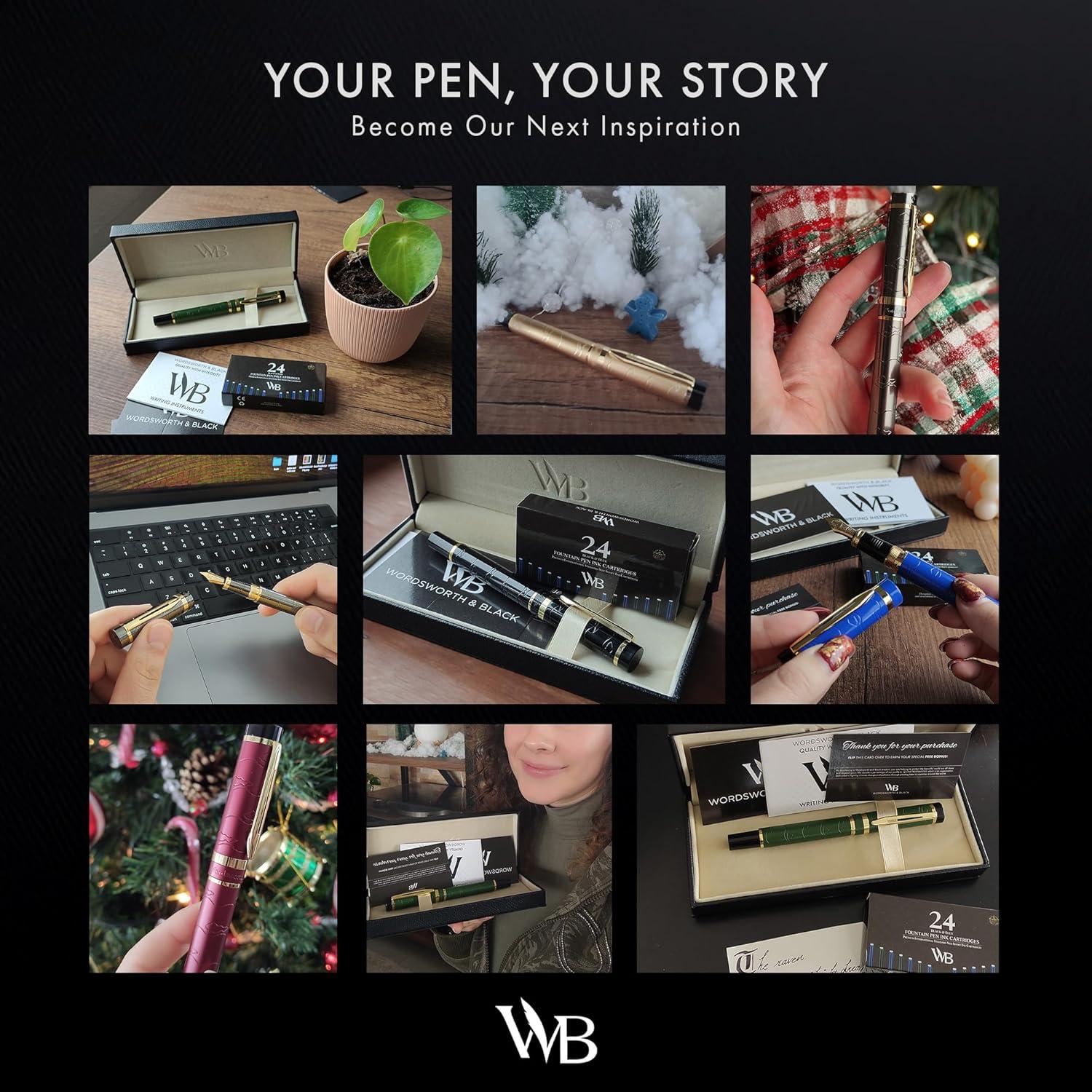 Conjunto de Plumas Fuente Wordsworth & Black Oro Deslumbrante