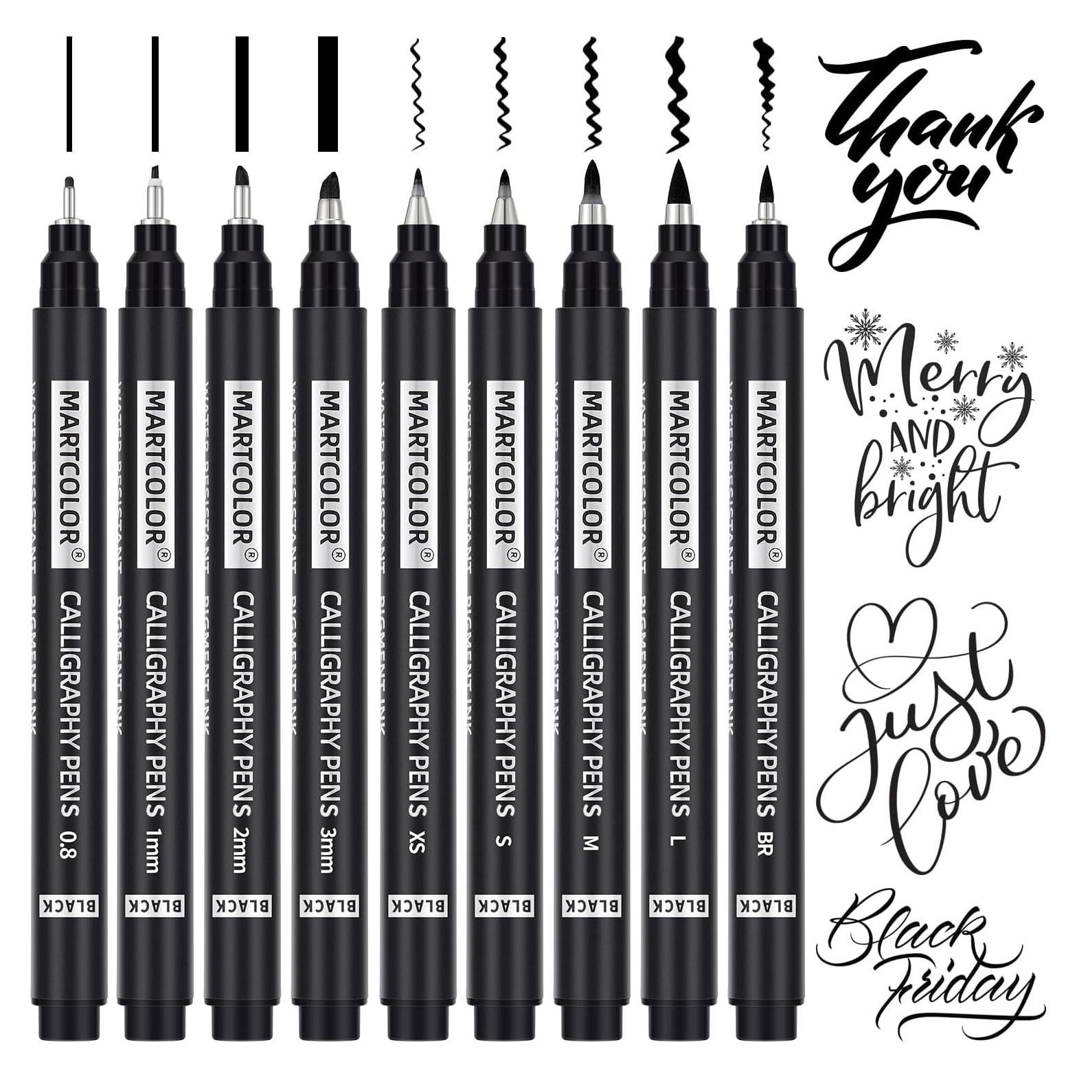 Set de Plumas de Caligrafía MARTCOLOR - 9 Tamaños y Tipos