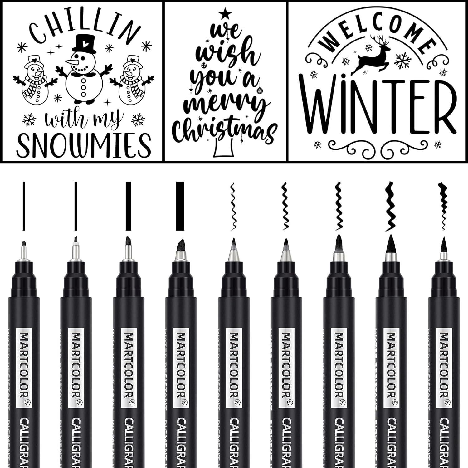 Set de Plumas de Caligrafía MARTCOLOR - 9 Tamaños y Tipos