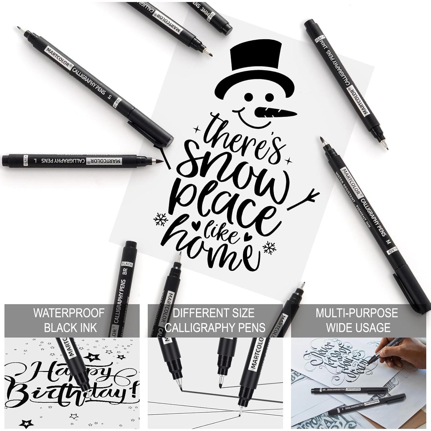 Set de Plumas de Caligrafía MARTCOLOR - 9 Tamaños y Tipos