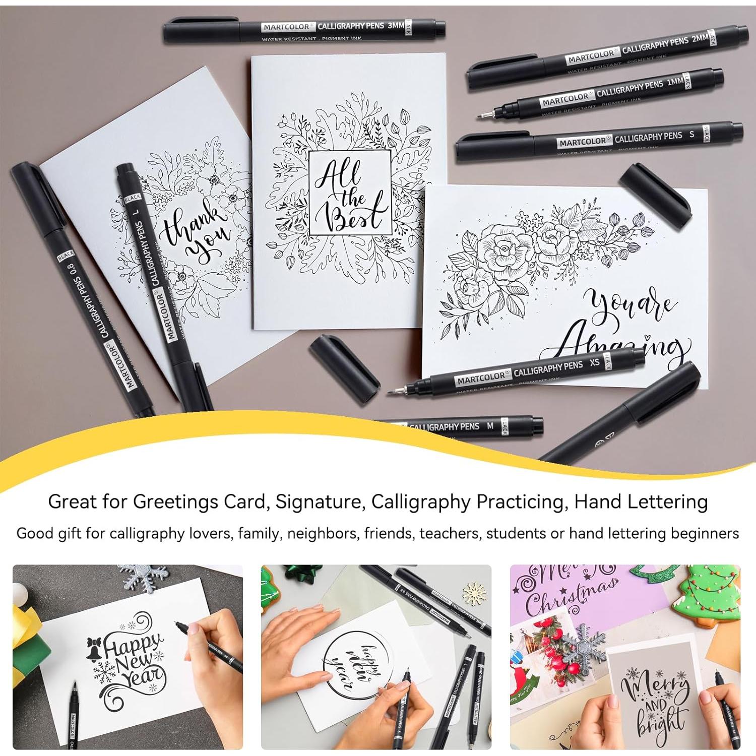 Set de Plumas de Caligrafía MARTCOLOR - 9 Tamaños y Tipos