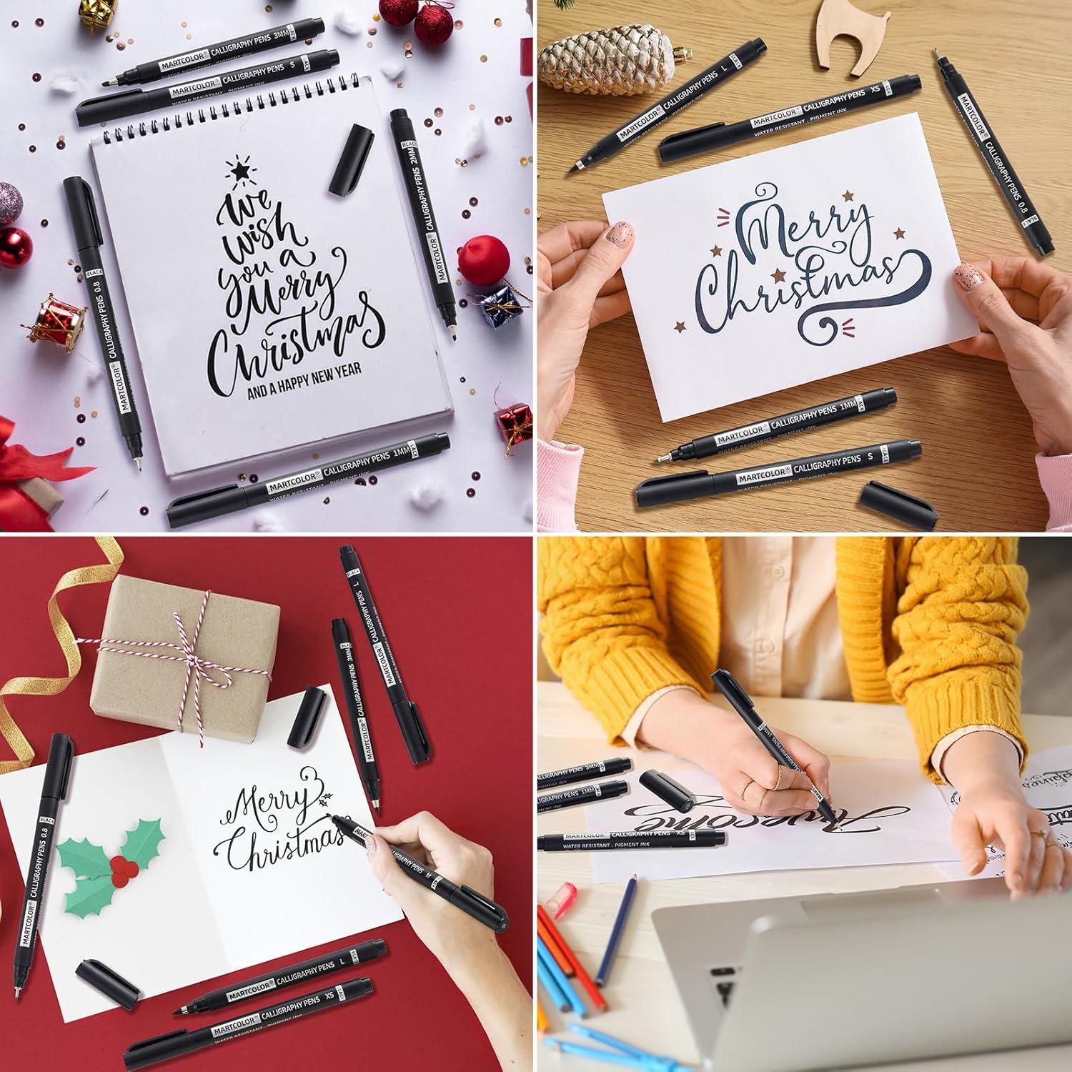 Set de Plumas de Caligrafía MARTCOLOR - 9 Tamaños y Tipos