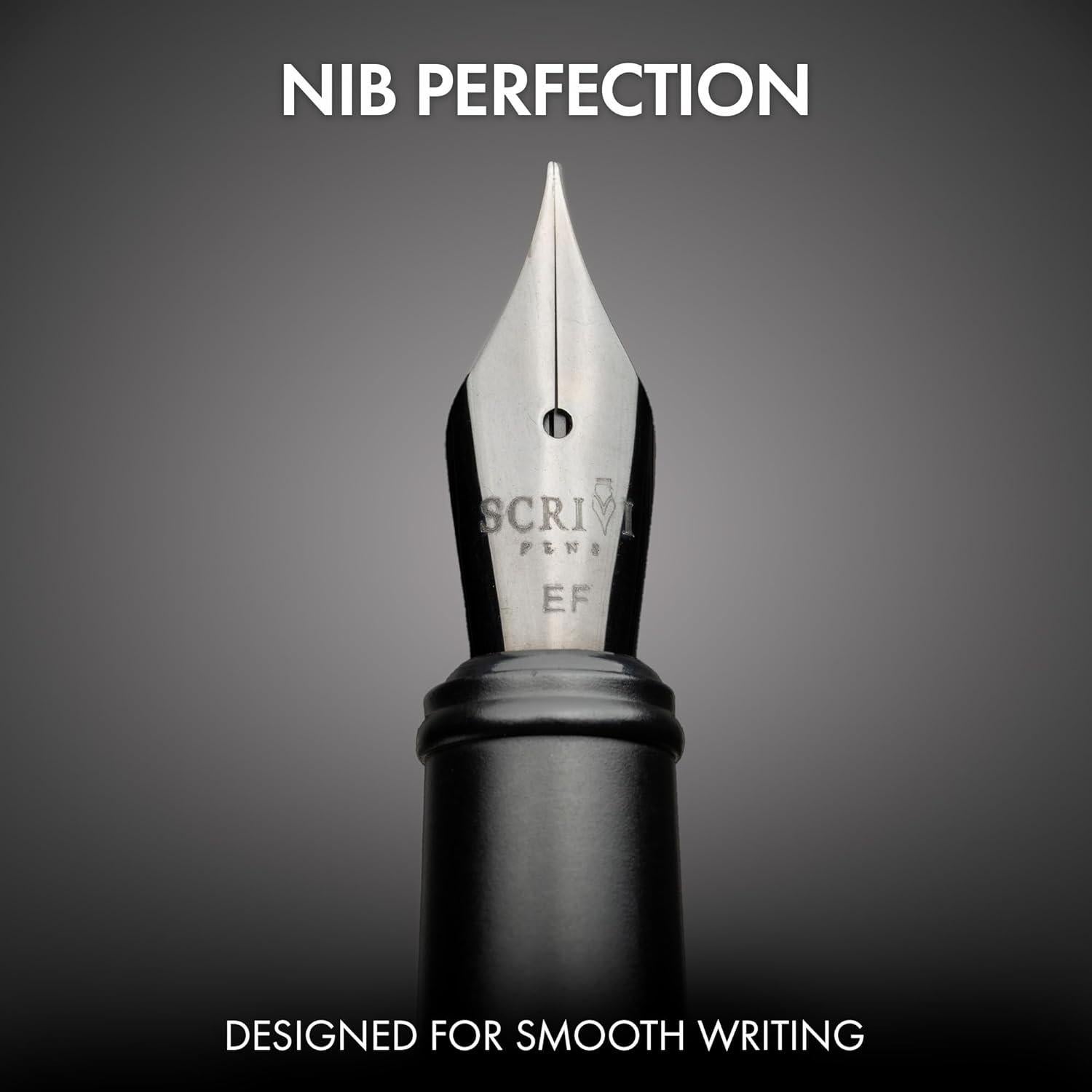 Conjunto de Plumas Estilográficas SCRIVI - Punta Extra Fina - Negro