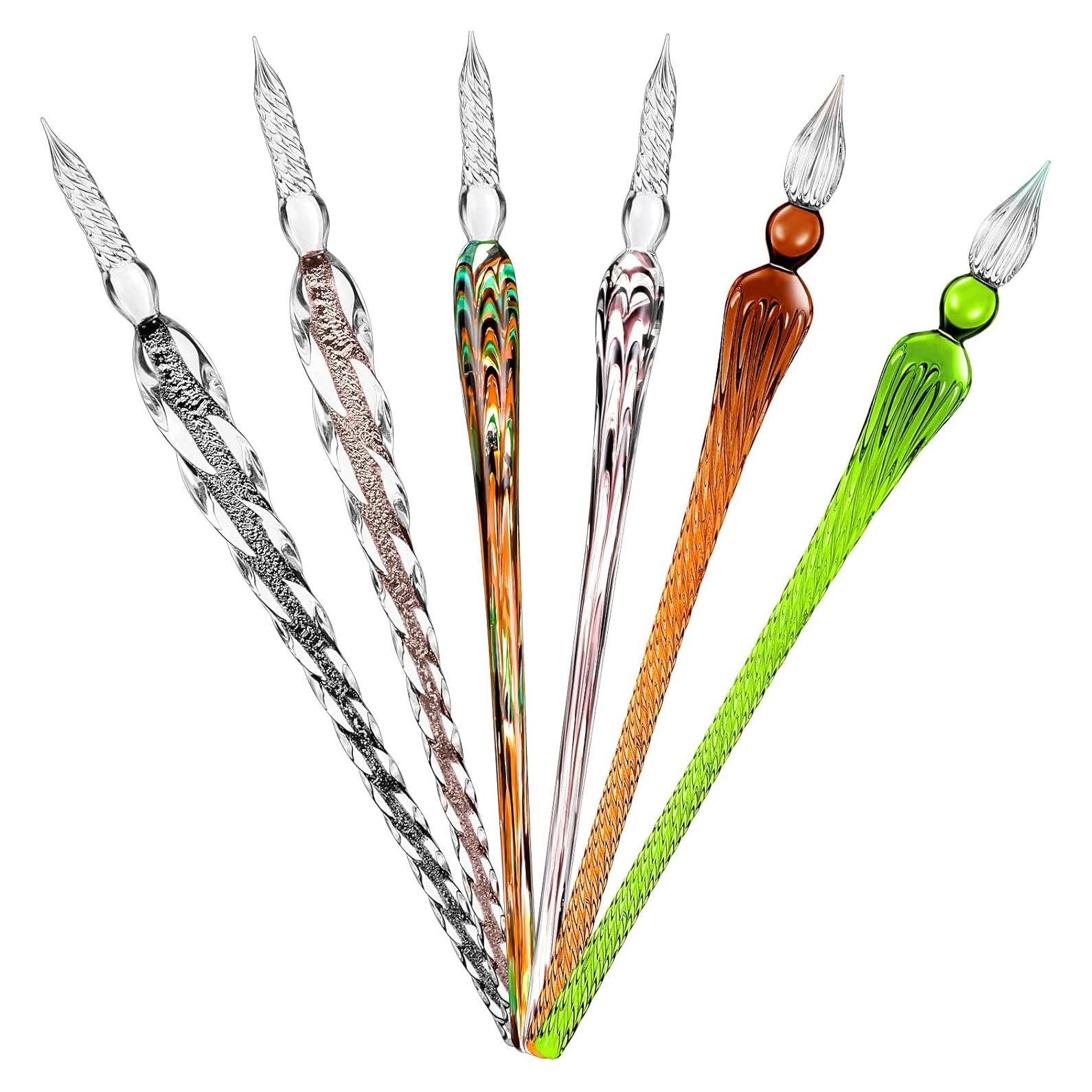 Pluma de Cristal Hecha a Mano Zonon - 6 Colores Vintage