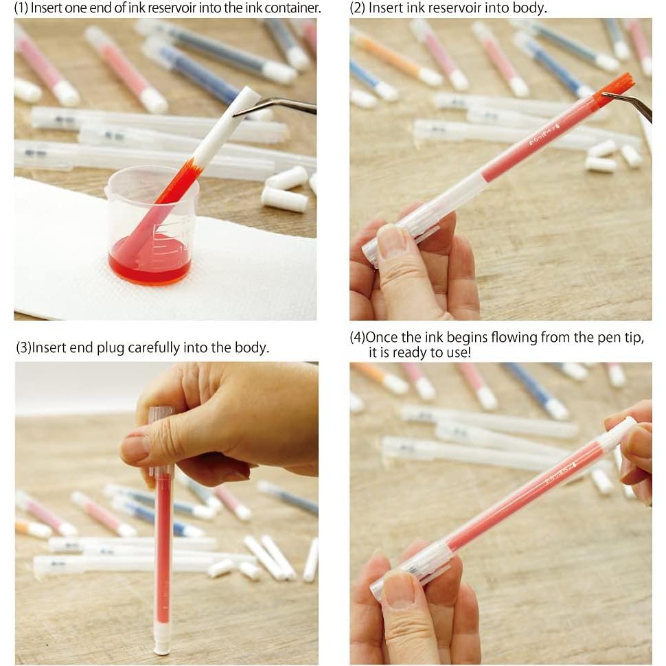 Bolígrafo recargable Kuretake Karappo Pen 0.4mm - 5 piezas