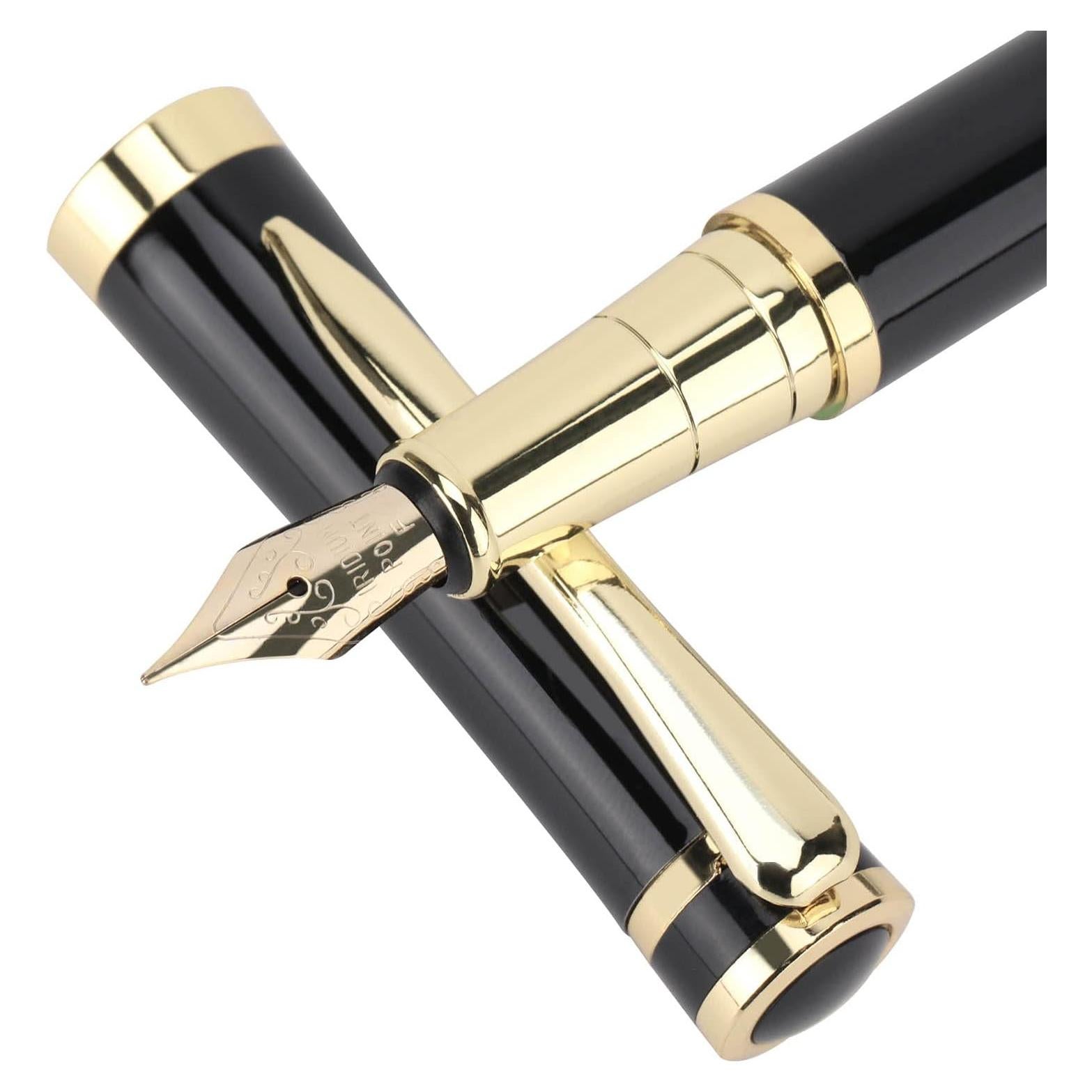 Pluma Fuente Cheericome Negra - Punta Fina con 10 Cartuchos