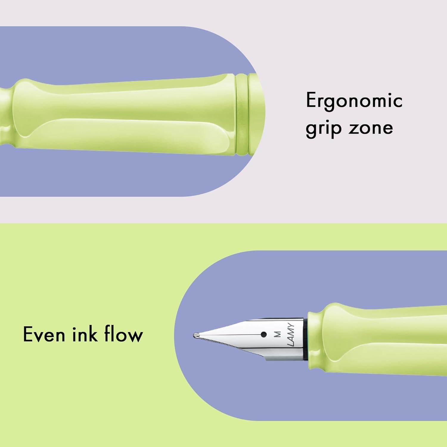 Pluma fuente Lamy Safari Verde Primavera con Tinta Azul