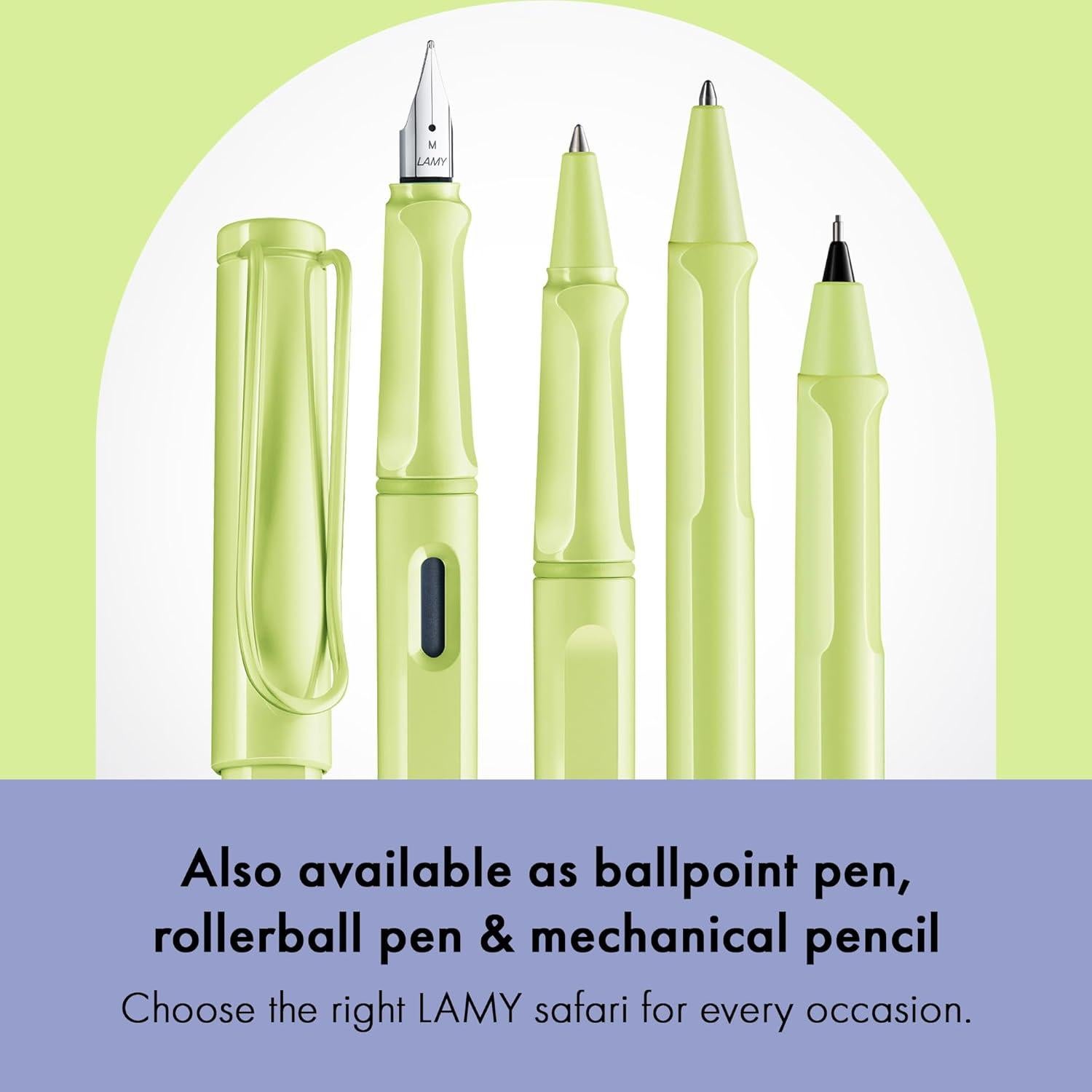 Pluma fuente Lamy Safari Verde Primavera con Tinta Azul