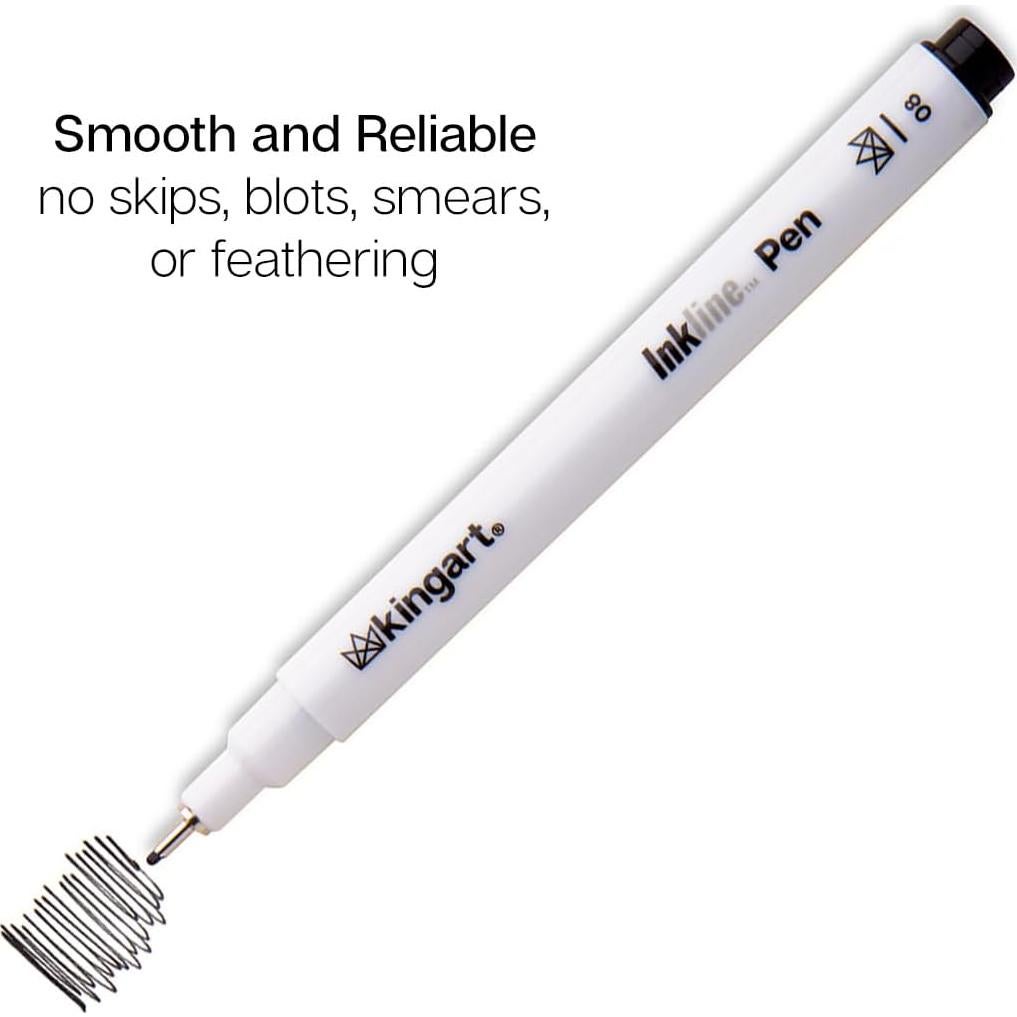 Set de Plumas Gráficas KINGART 430-10 con Tinta Negra Archival