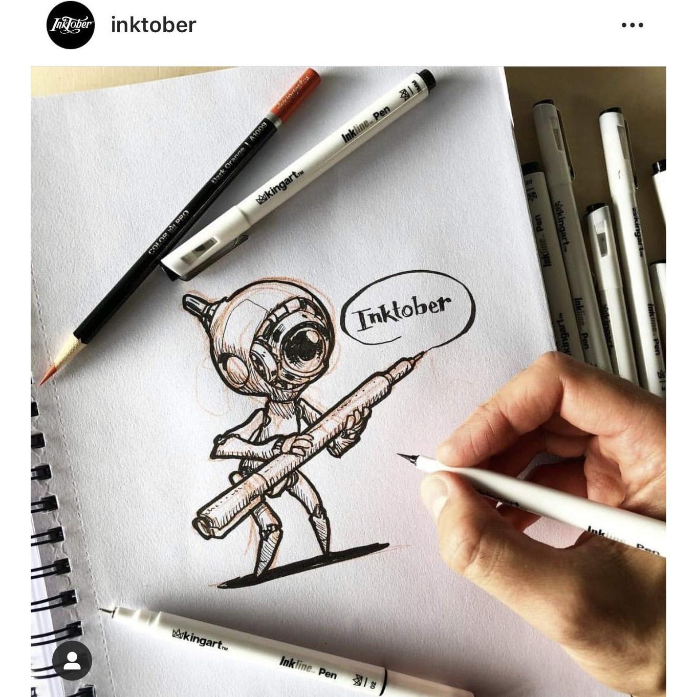 Set de Plumas Gráficas KINGART 430-10 con Tinta Negra Archival