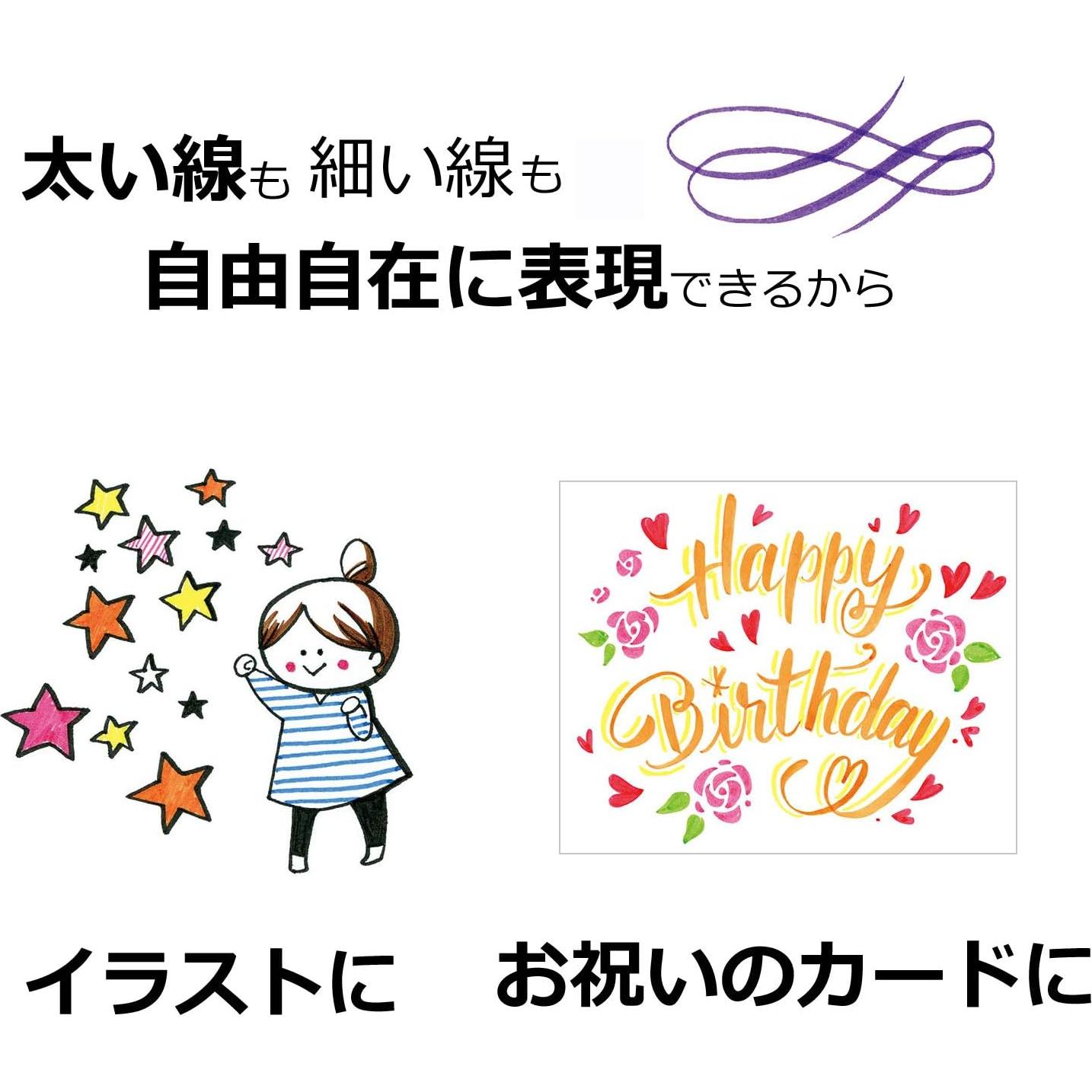 Set de 10 Plumas Pincel Tombow Fudenosuke Dura 0.5mm