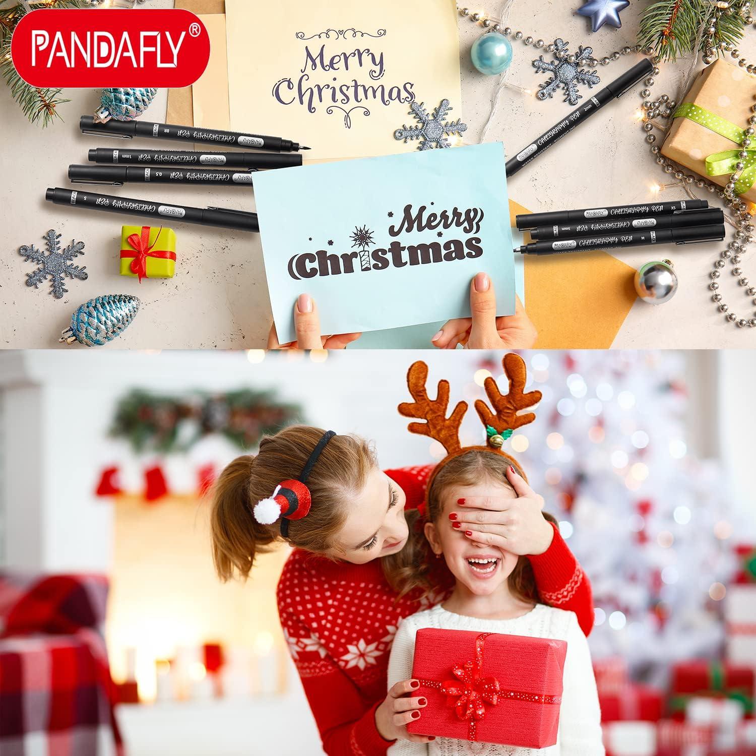 Juego de Plumas de Caligrafía PANDAFLY - 10 Tamaños, Tinta Negra