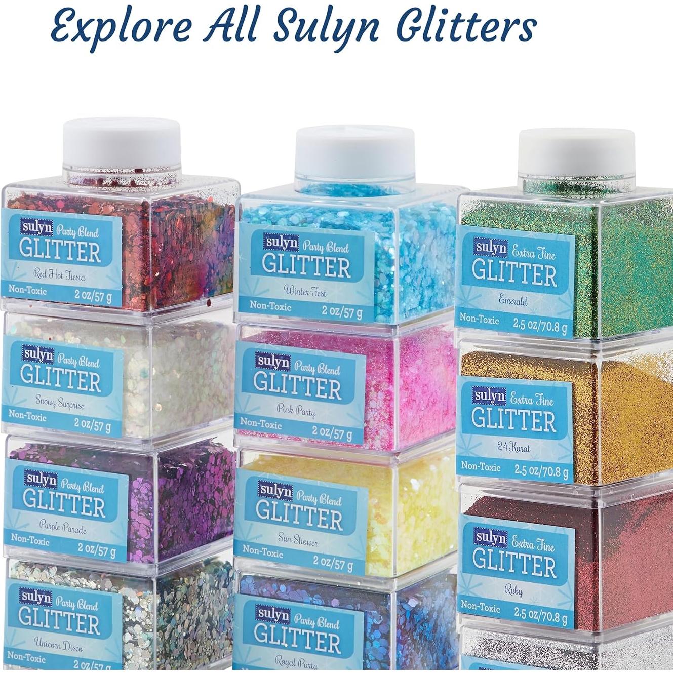 Tarro apilable de purpurina extra fina Sulyn 2 oz no tóxico