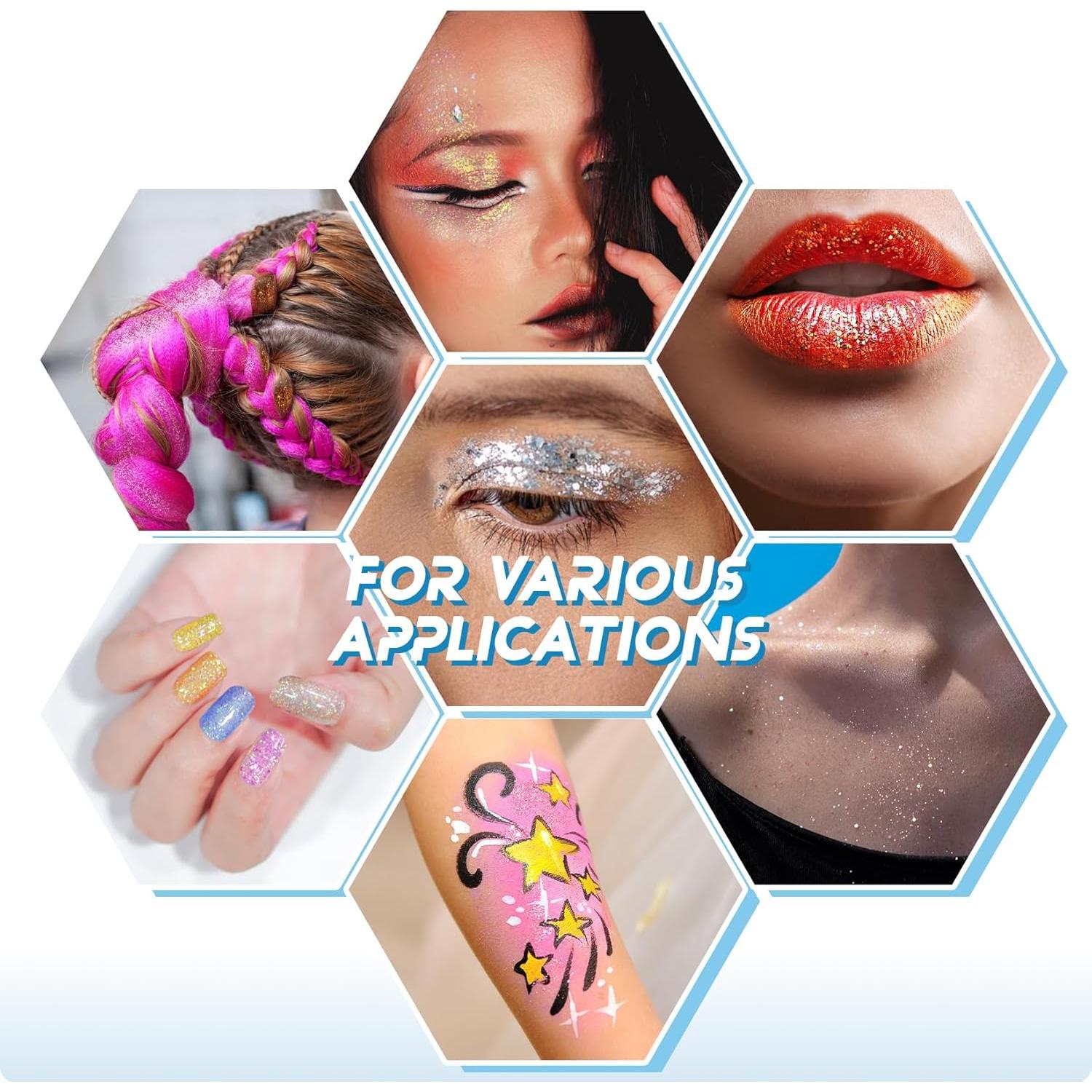 Set de 36 Polvos Brillantes MAQIHAN para Manualidades 252g