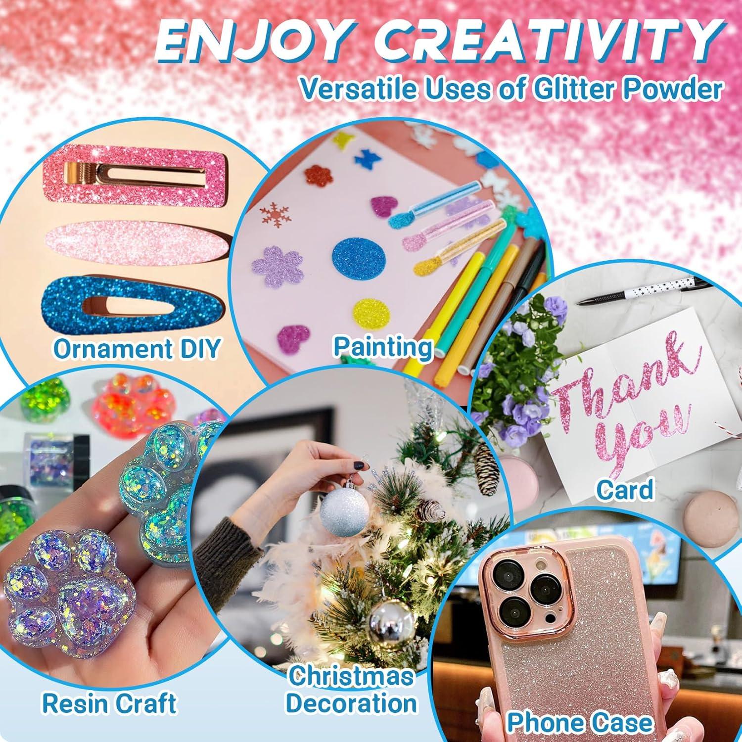 Set de 36 Polvos Brillantes MAQIHAN para Manualidades 252g