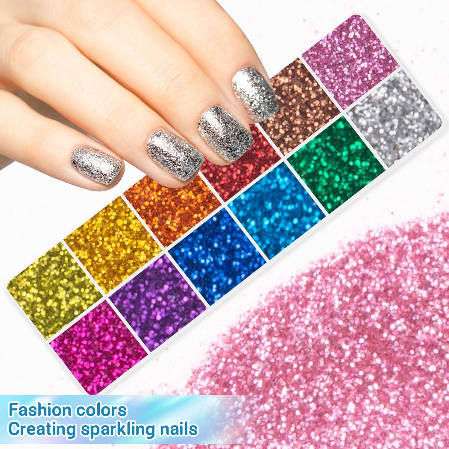 Set de 36 Polvos Brillantes MAQIHAN para Manualidades 252g