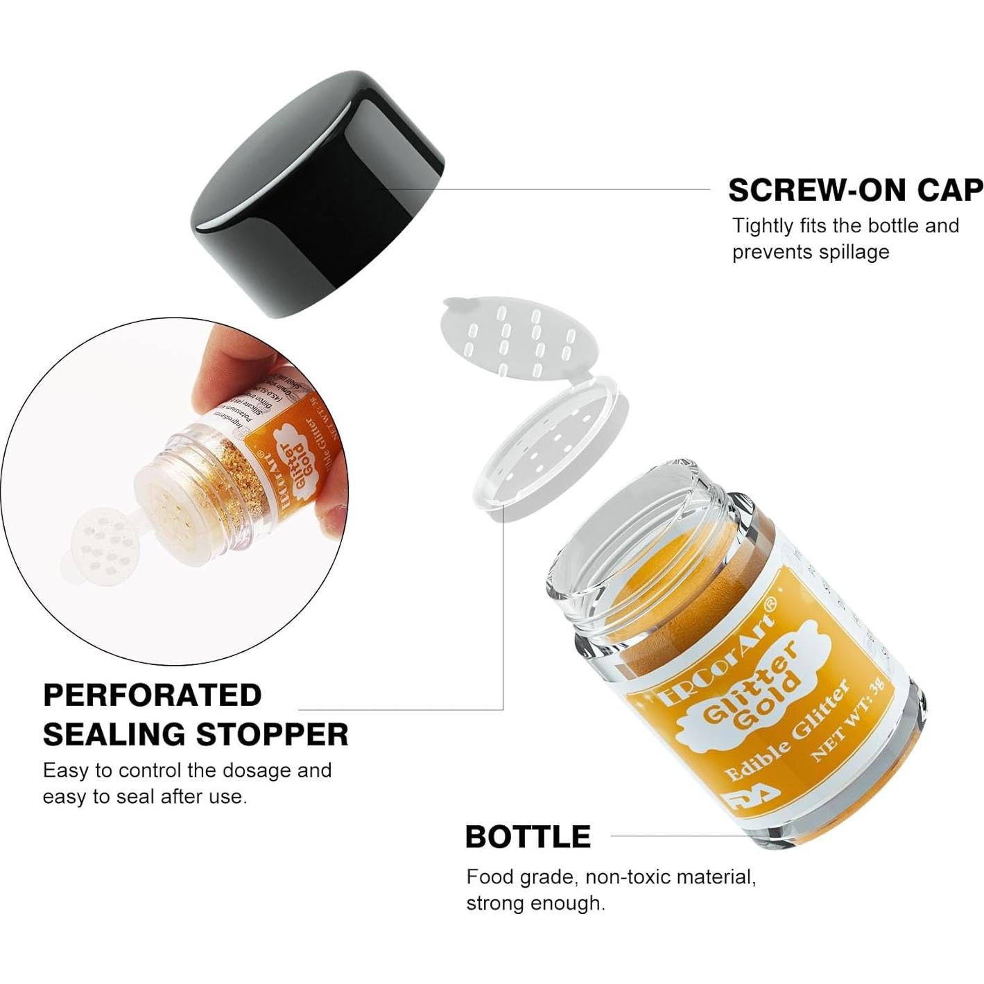 Brillo Comestible ERCorArt - 6 Colores 3g Decoración Pasteles